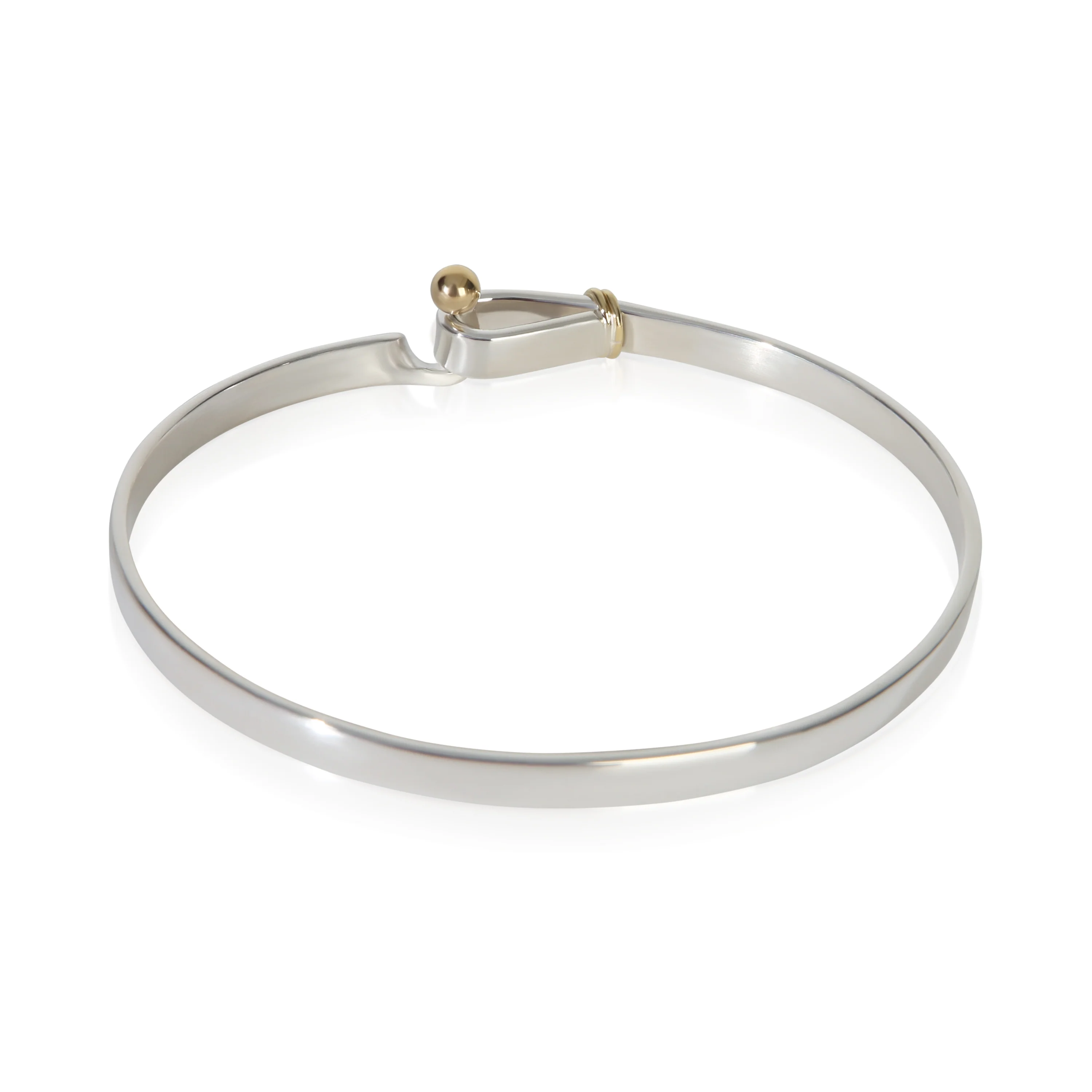 Yellow Gold & Sterling Silver  Vintage Hook Bracelet - Image 3