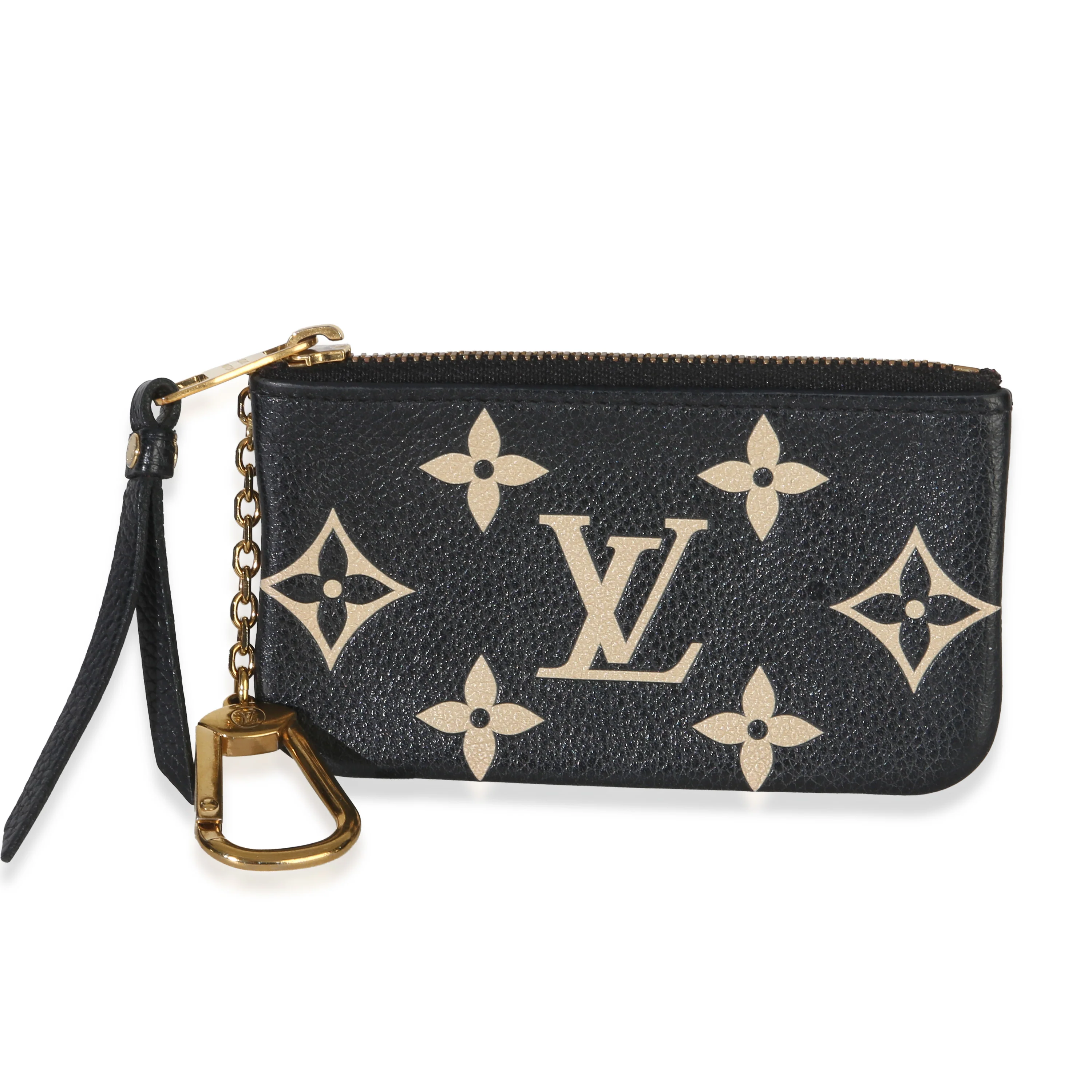Black Beige Bicolor Monogram Empreinte Giant Key Pouch