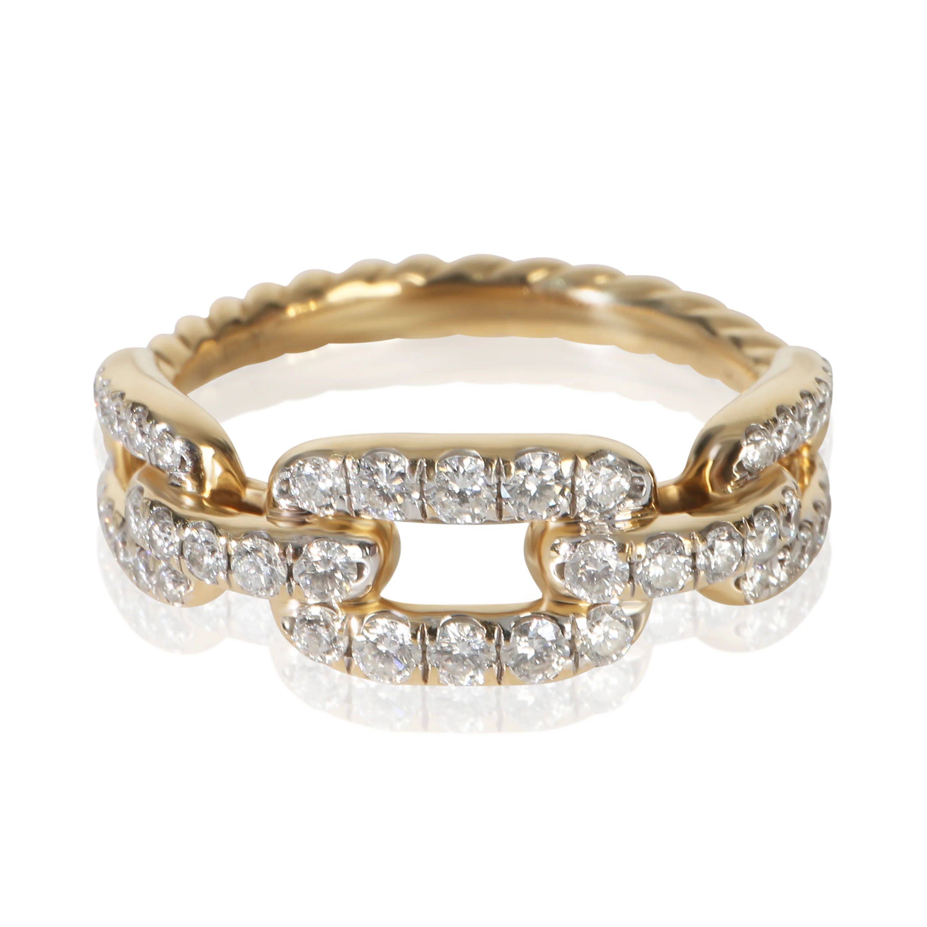 Yellow Gold Diamond Stax Chain Link Ring