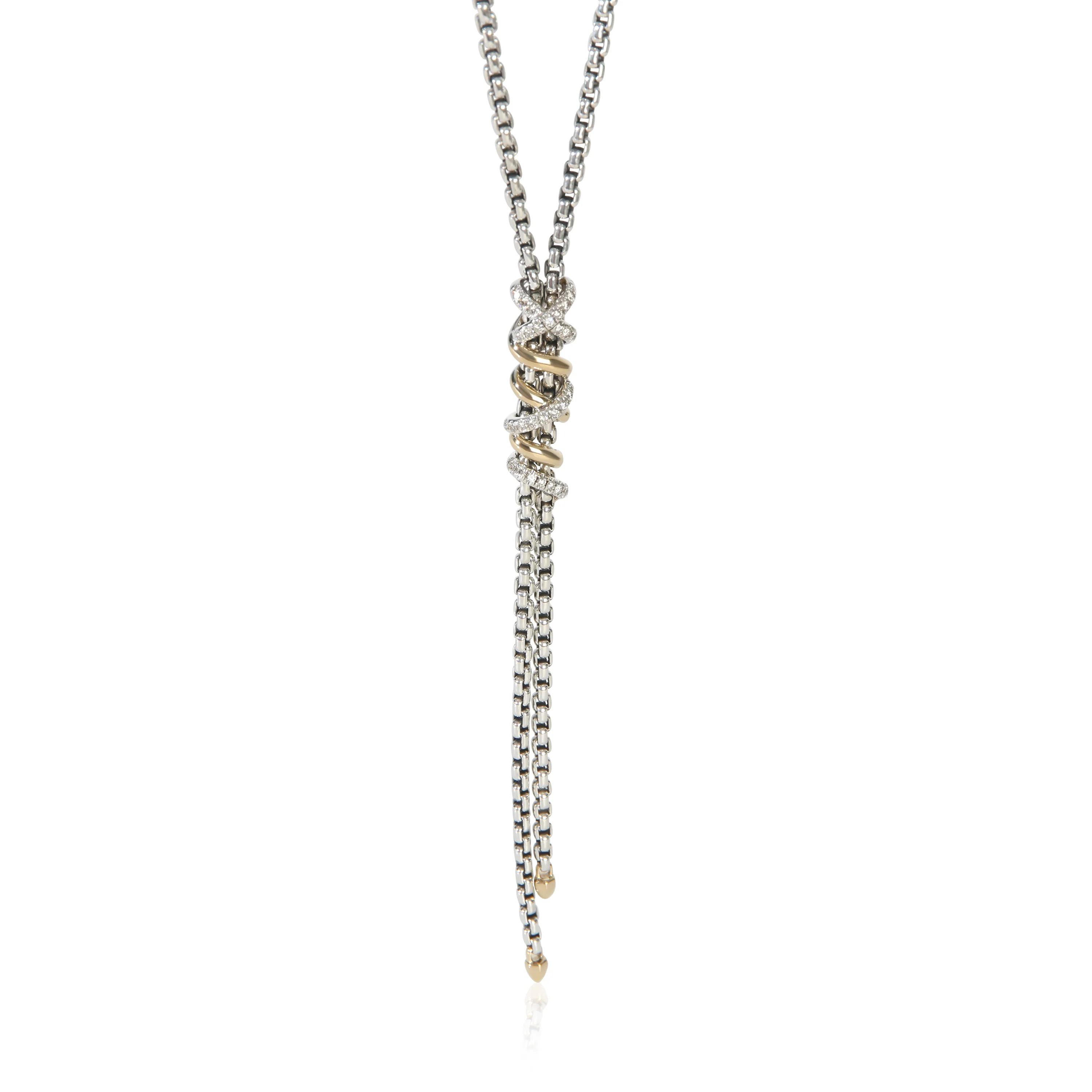 Yellow Gold & Sterling Silver Diamond Helena Lariat Necklace
