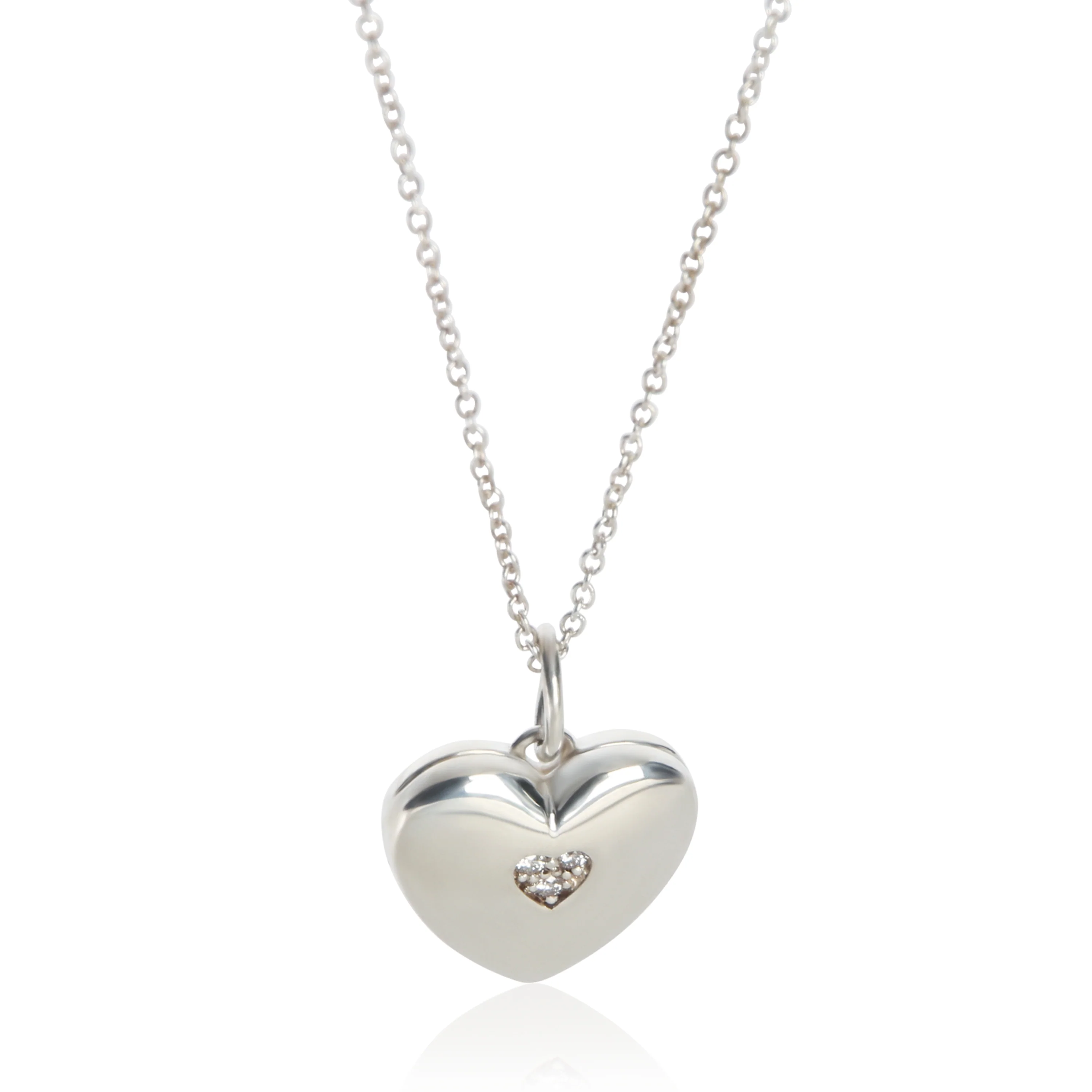Sterling Silver Diamond Heart Locket Pendant
