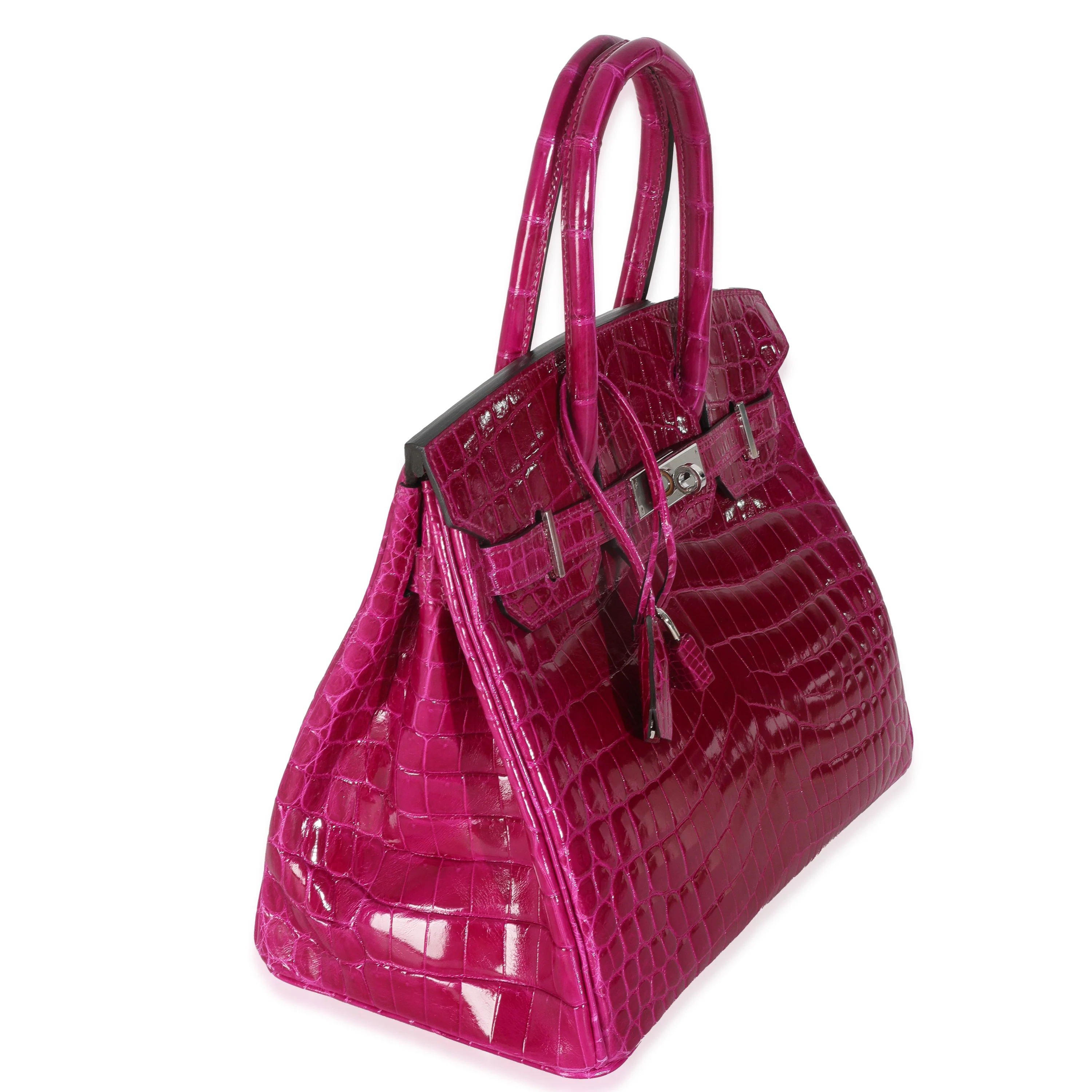 Rose Pourpre Shiny Niloticus Birkin 30 PHW - Image 3