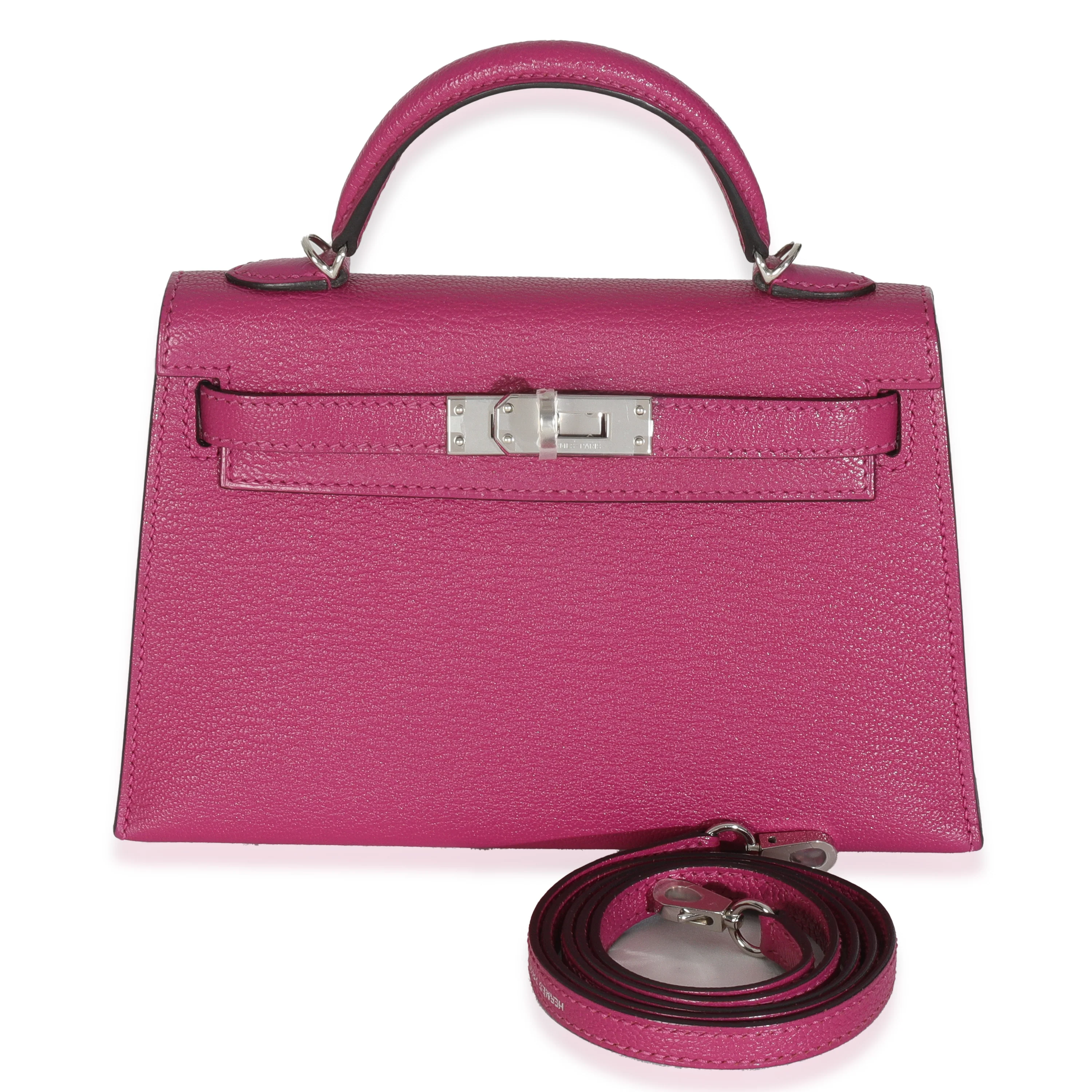 Rose Pourpre Chevre Mysore Sellier Mini Kelly 20 II PHW - Image 8