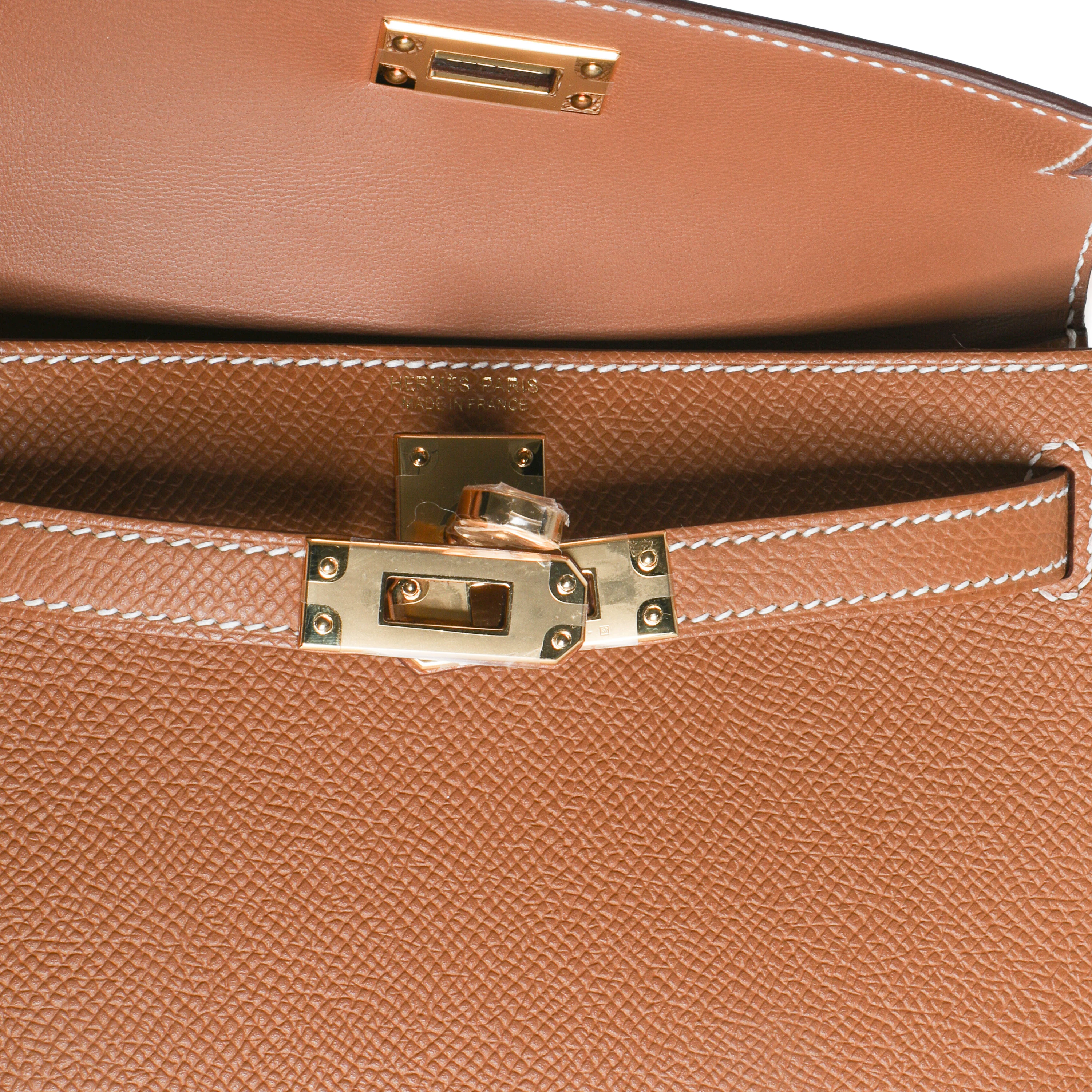 Gold Epsom Mini Kelly 20 II GHW - Image 10