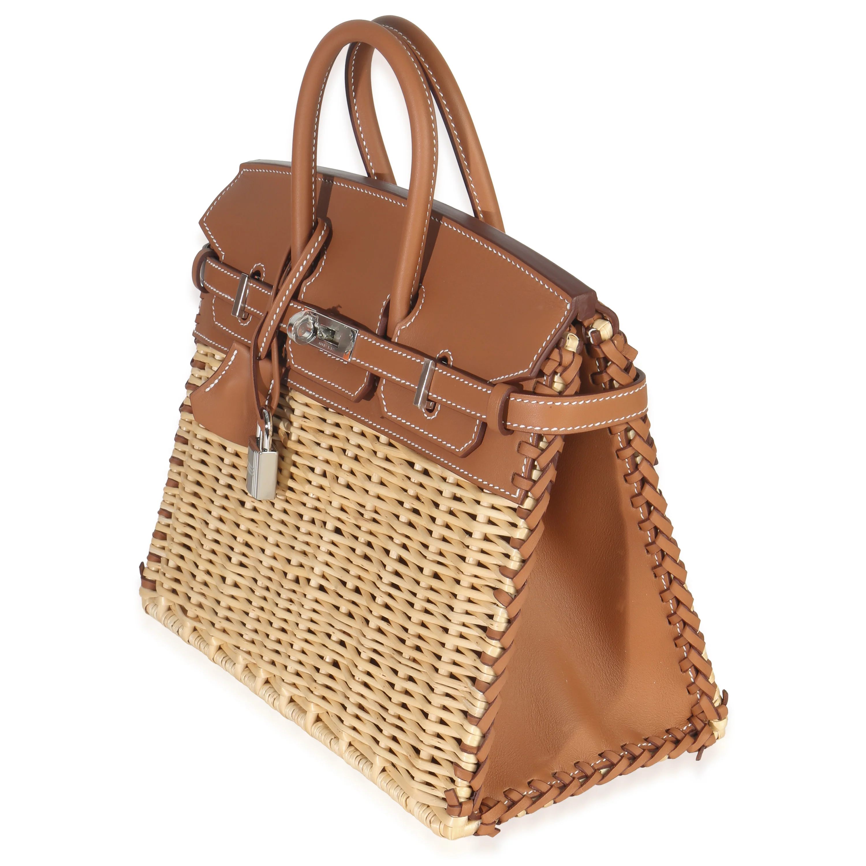 Gold Osier Wicker Swift Picnic Birkin 25 PHW - Image 2