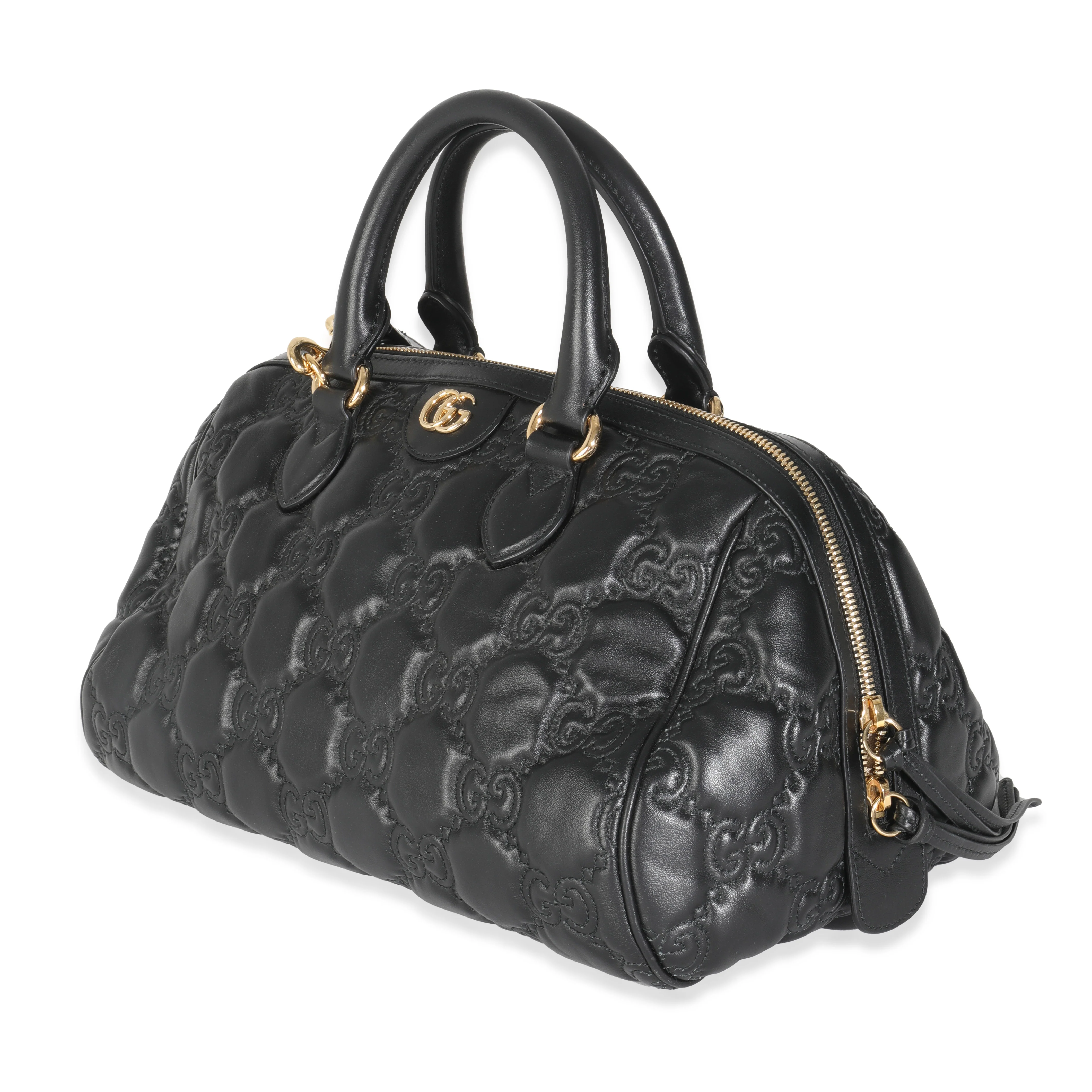 Black Calfskin GG Matelasse Medium Bowler Bag - Image 2