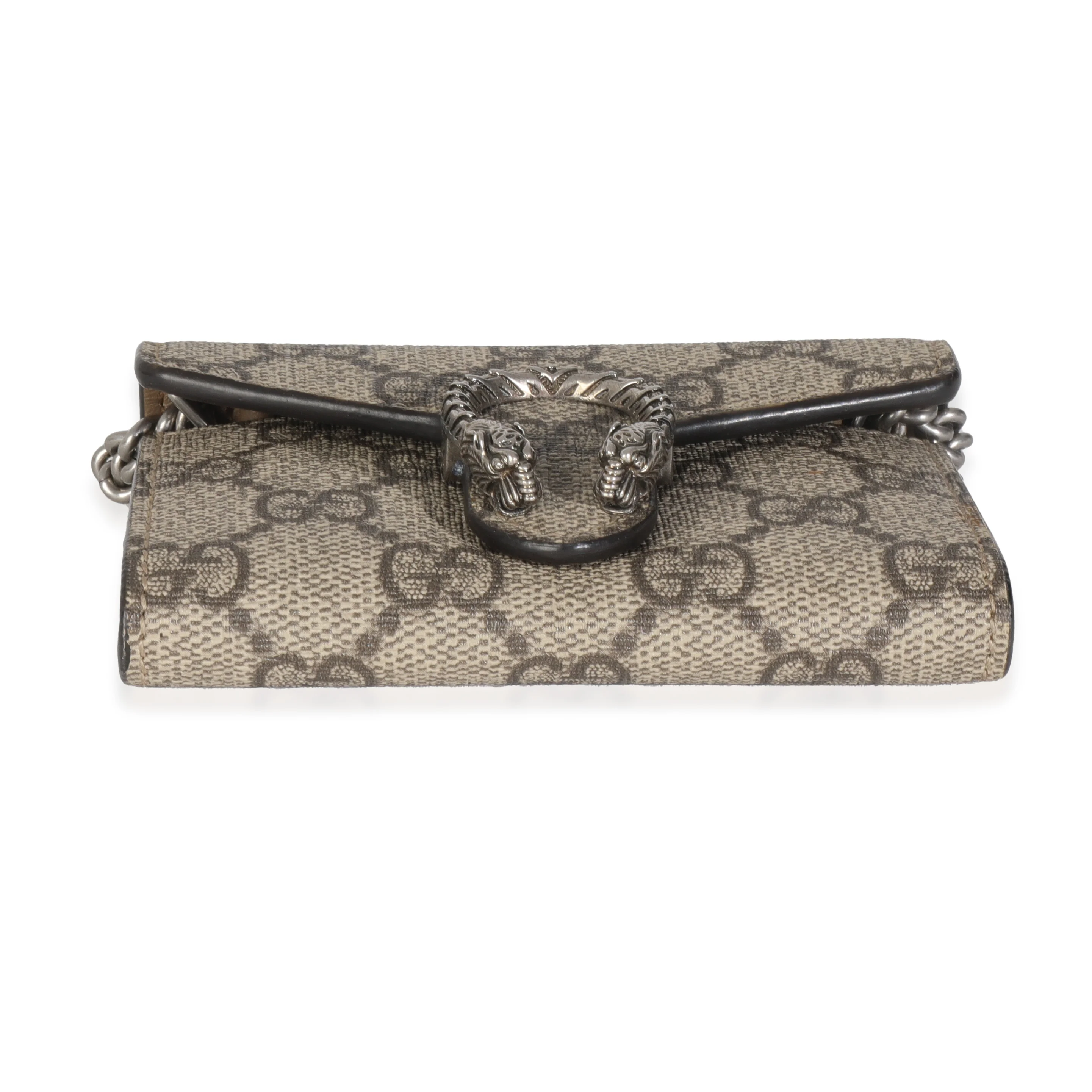 Beige GG Supreme Canvas Dionysus Card Holder On Chain - Image 7