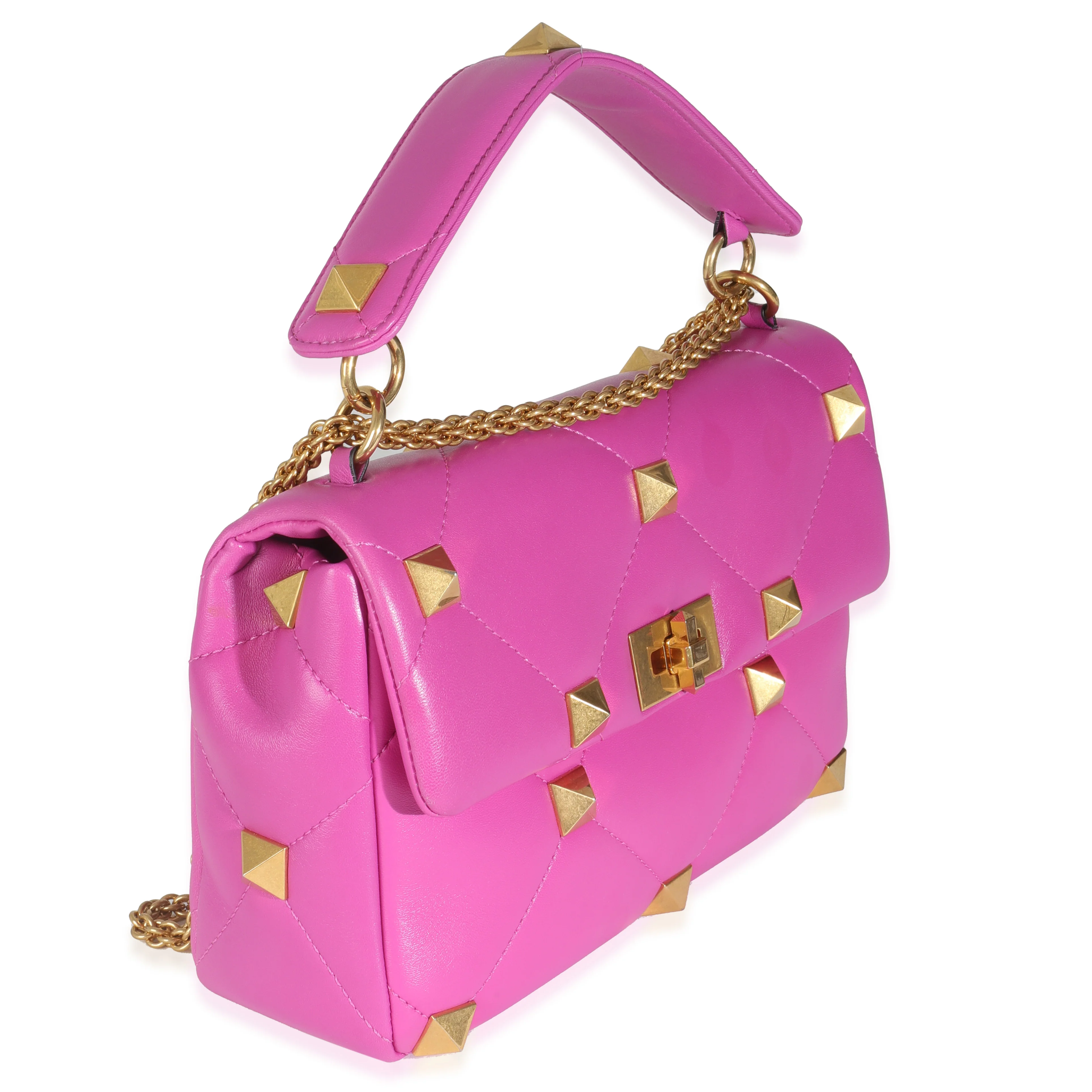 Pink Nappa Medium Roman Stud Bag - Image 3