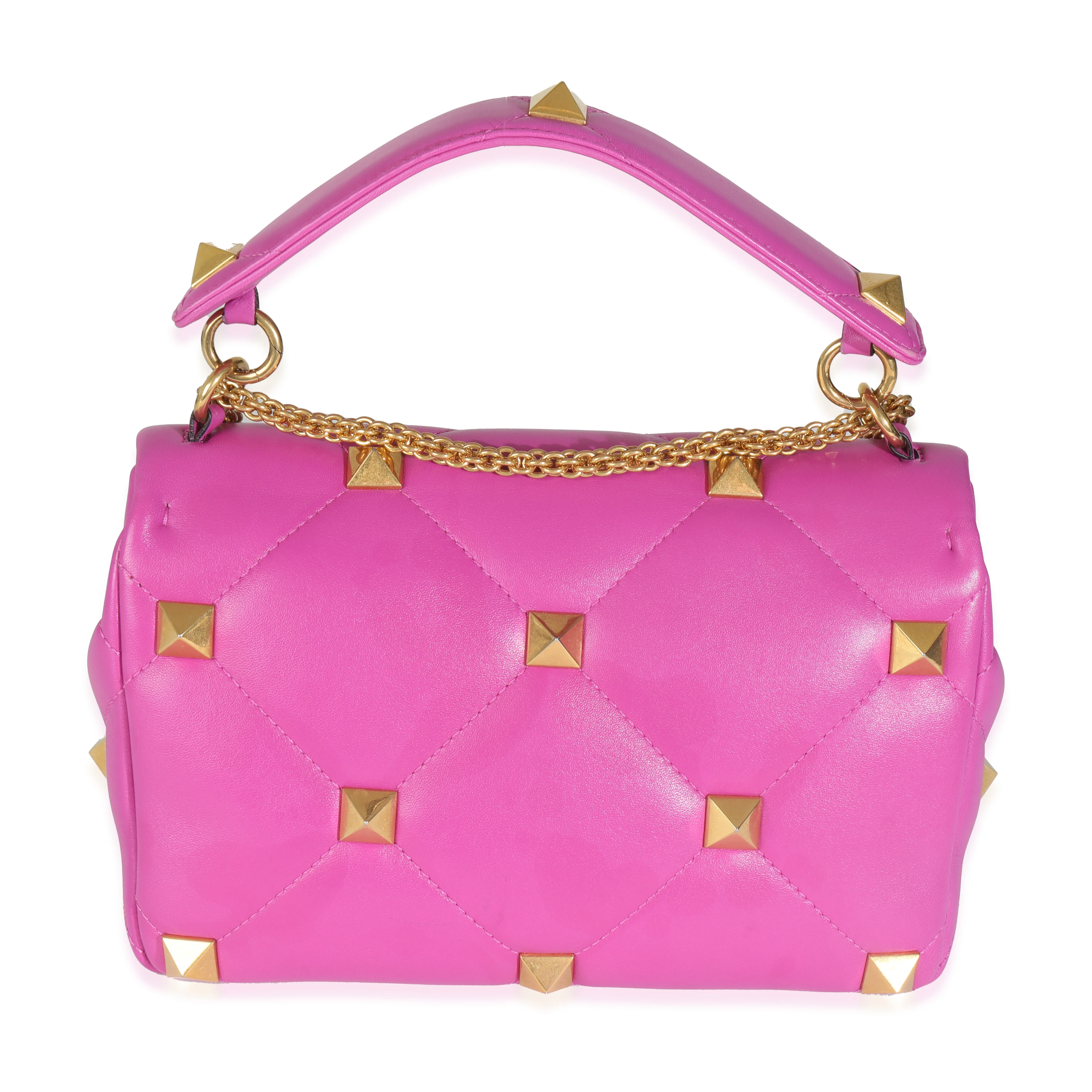 Pink Nappa Medium Roman Stud Bag - Image 4