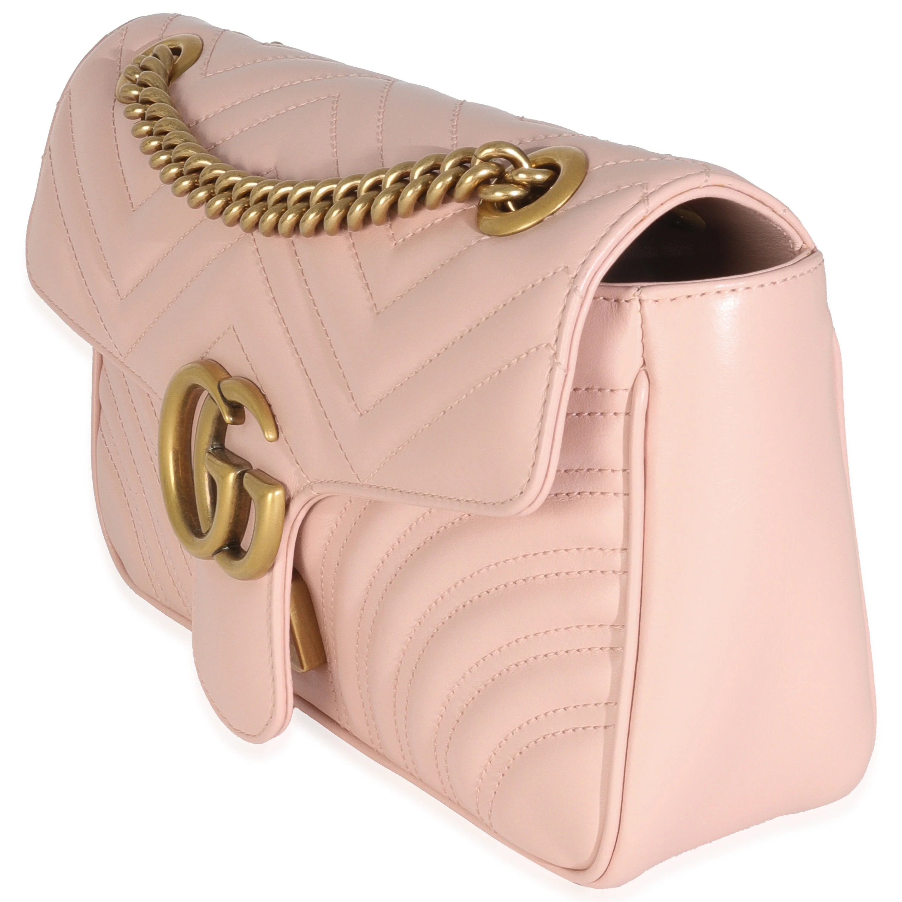 Pink Calfskin Matelasse Small GG Marmont Shoulder Bag - Image 2