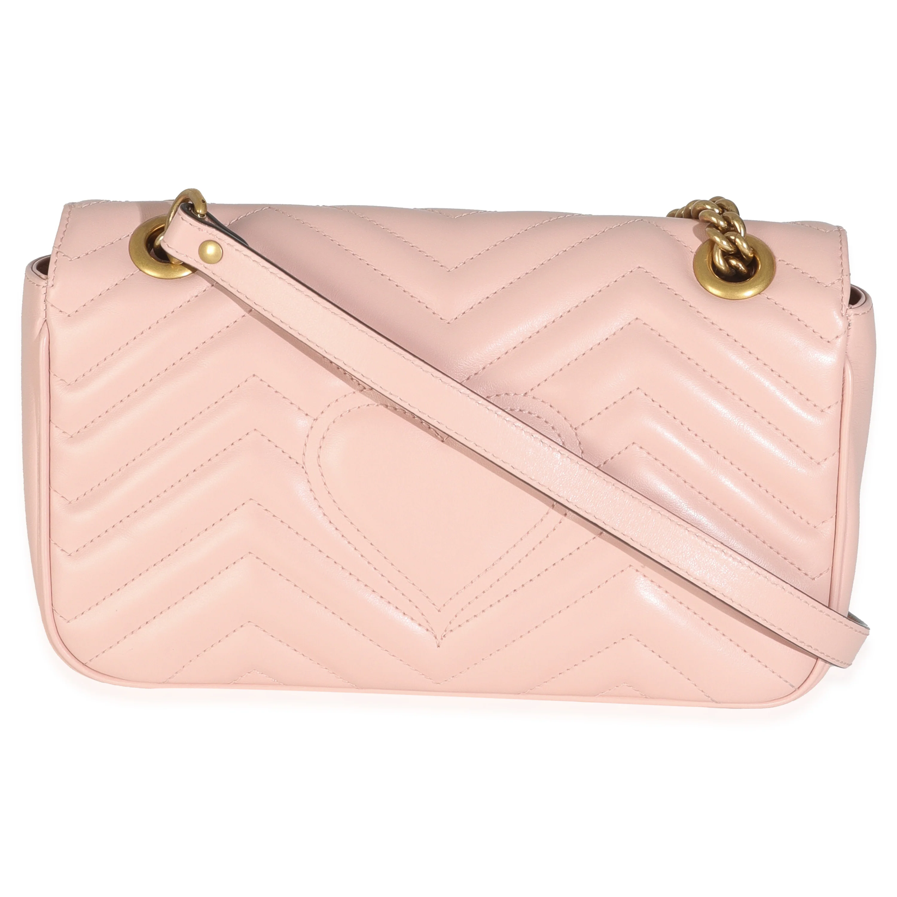 Pink Calfskin Matelasse Small GG Marmont Shoulder Bag - Image 4