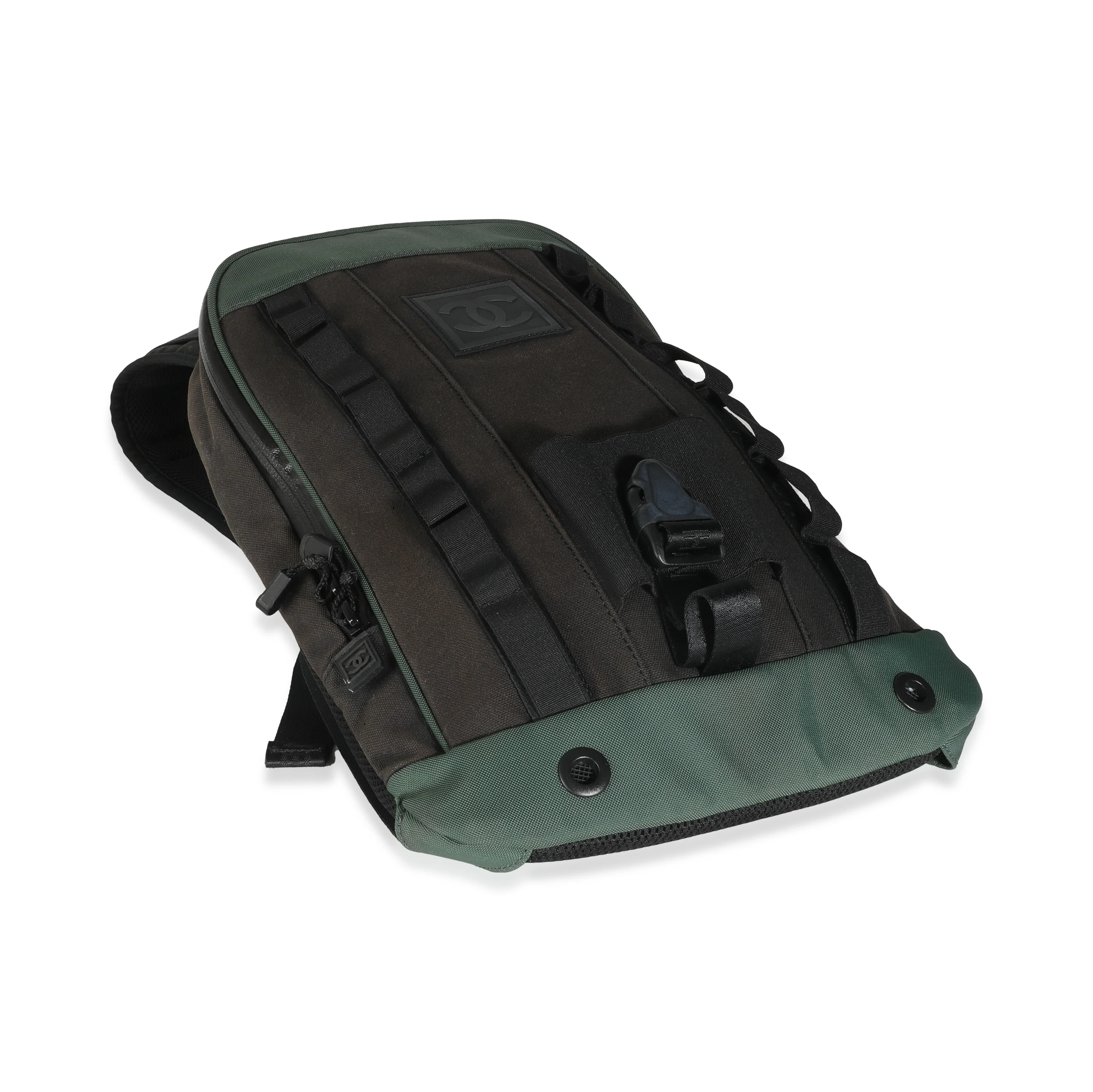 Black Green Nylon Sports Line Backpack - Image 6