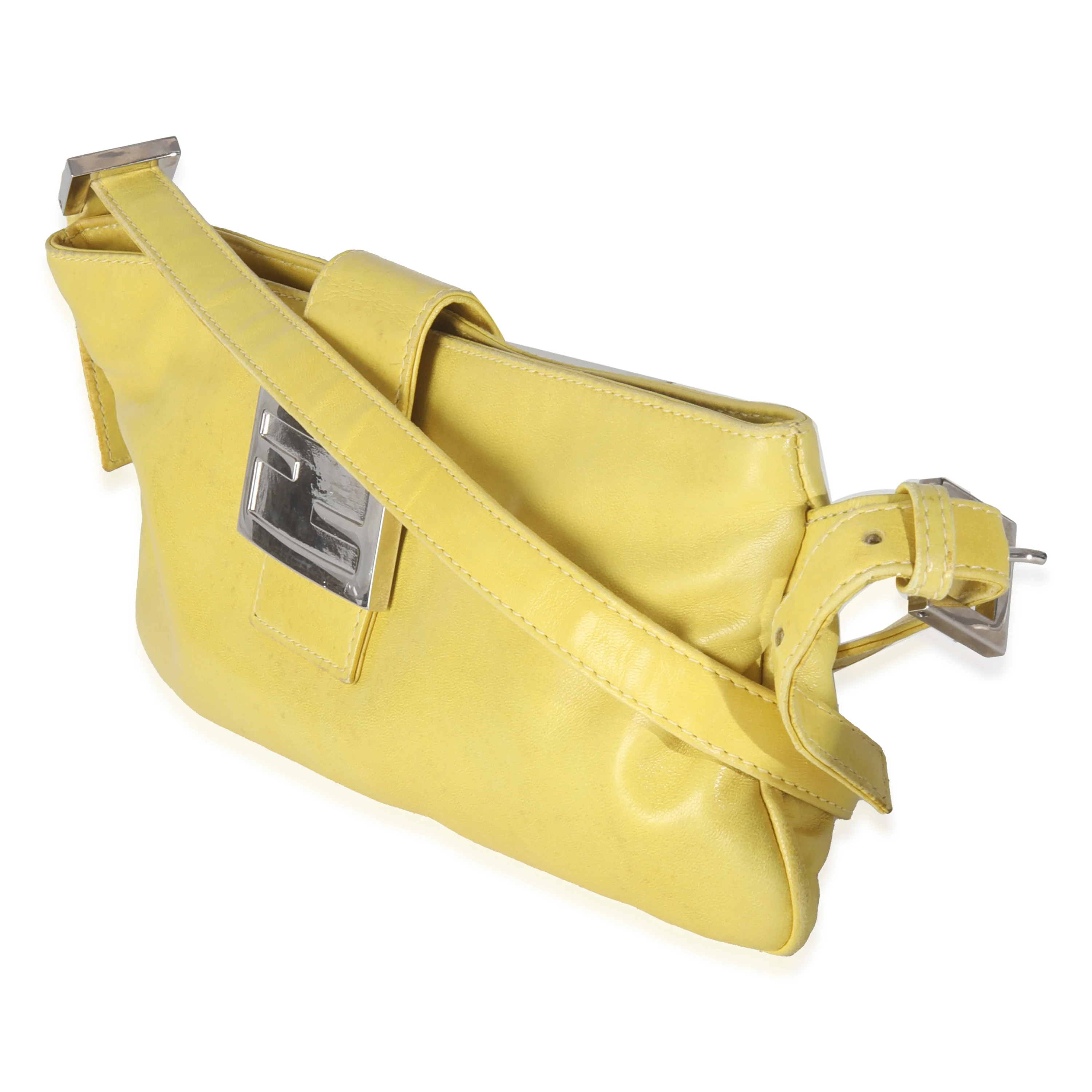 Yellow Lambskin Baguette Crossbody - Image 2