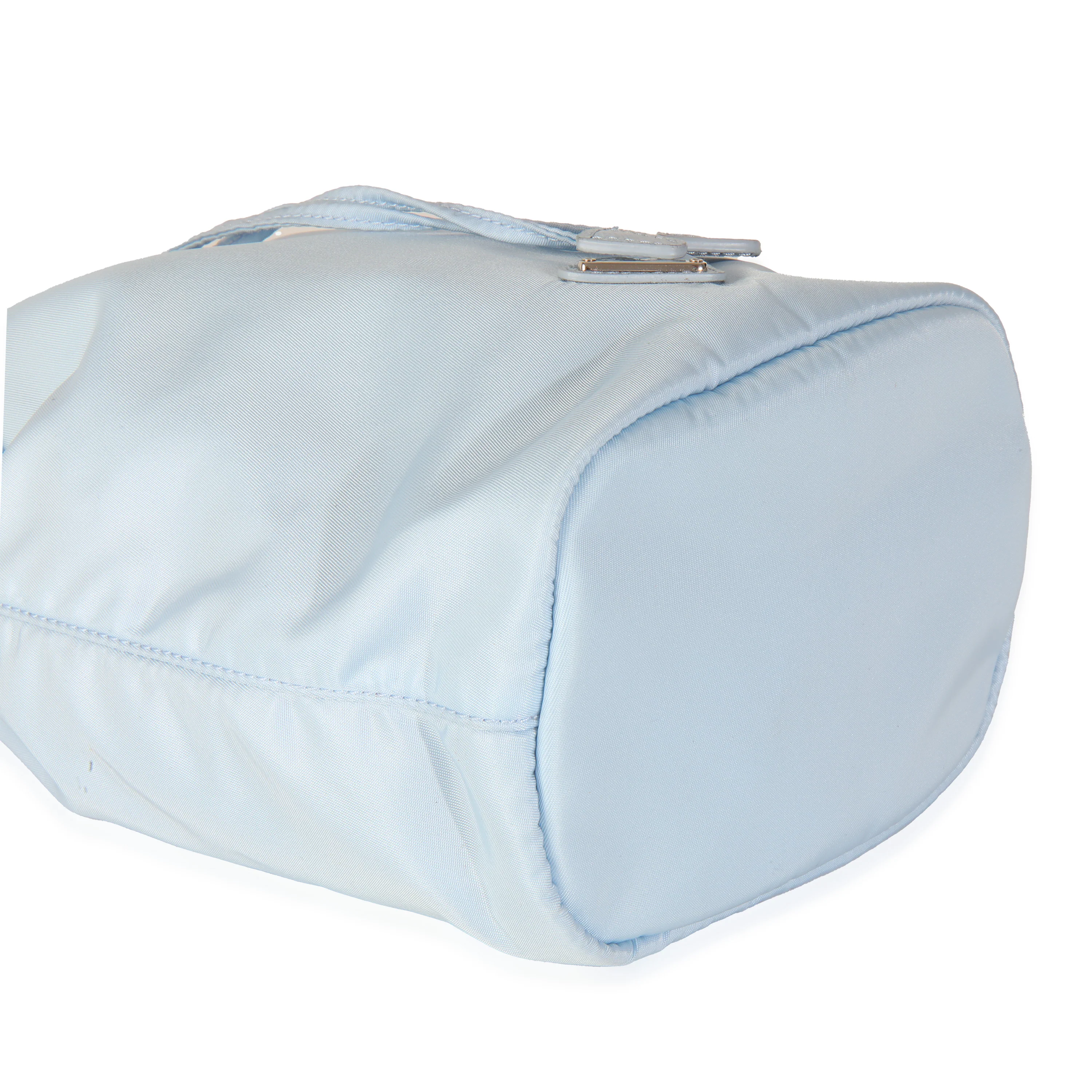 Light Blue Re-Nylon Drawstring Bucket Pouch - Image 6