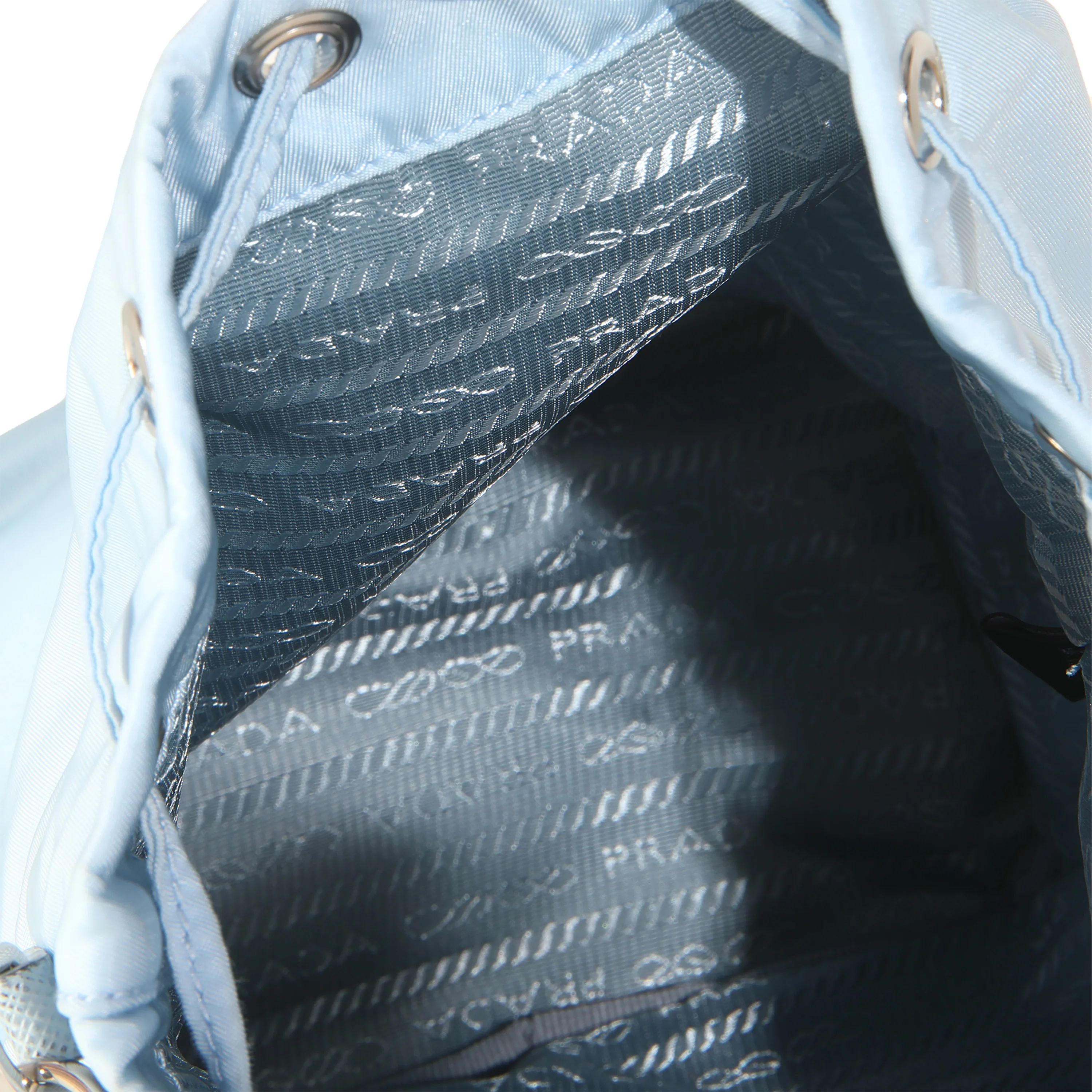 Light Blue Re-Nylon Drawstring Bucket Pouch - Image 8