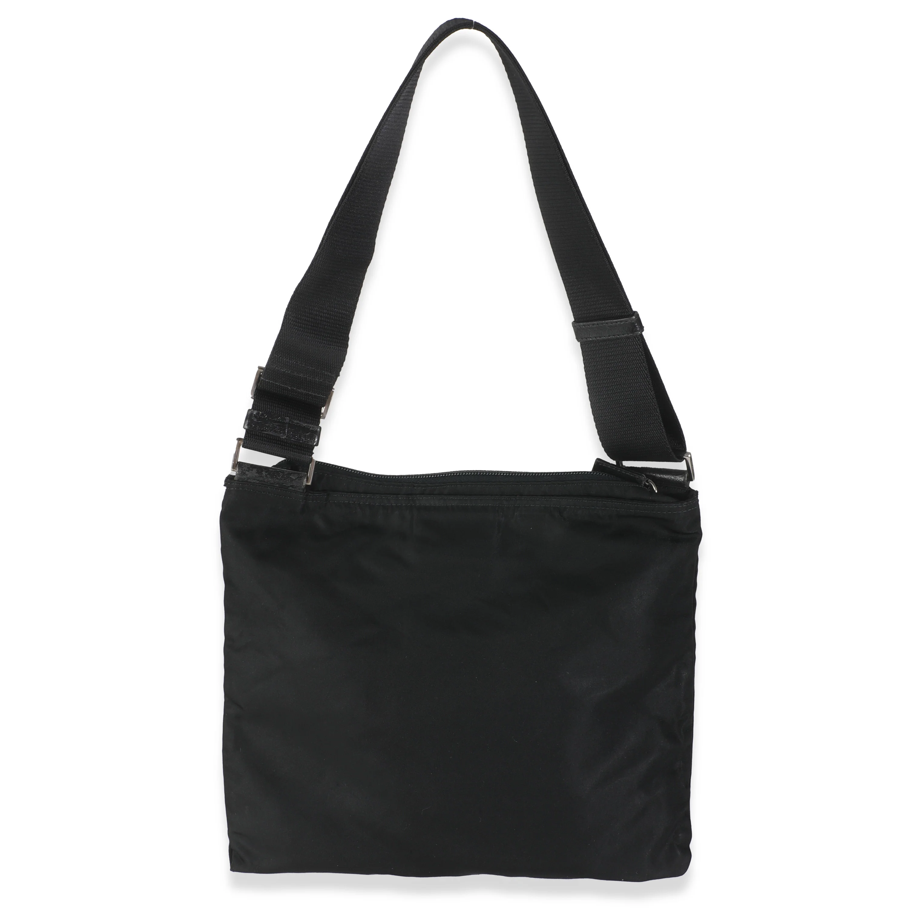 Black Nylon Logo Flat Messenger - Image 4