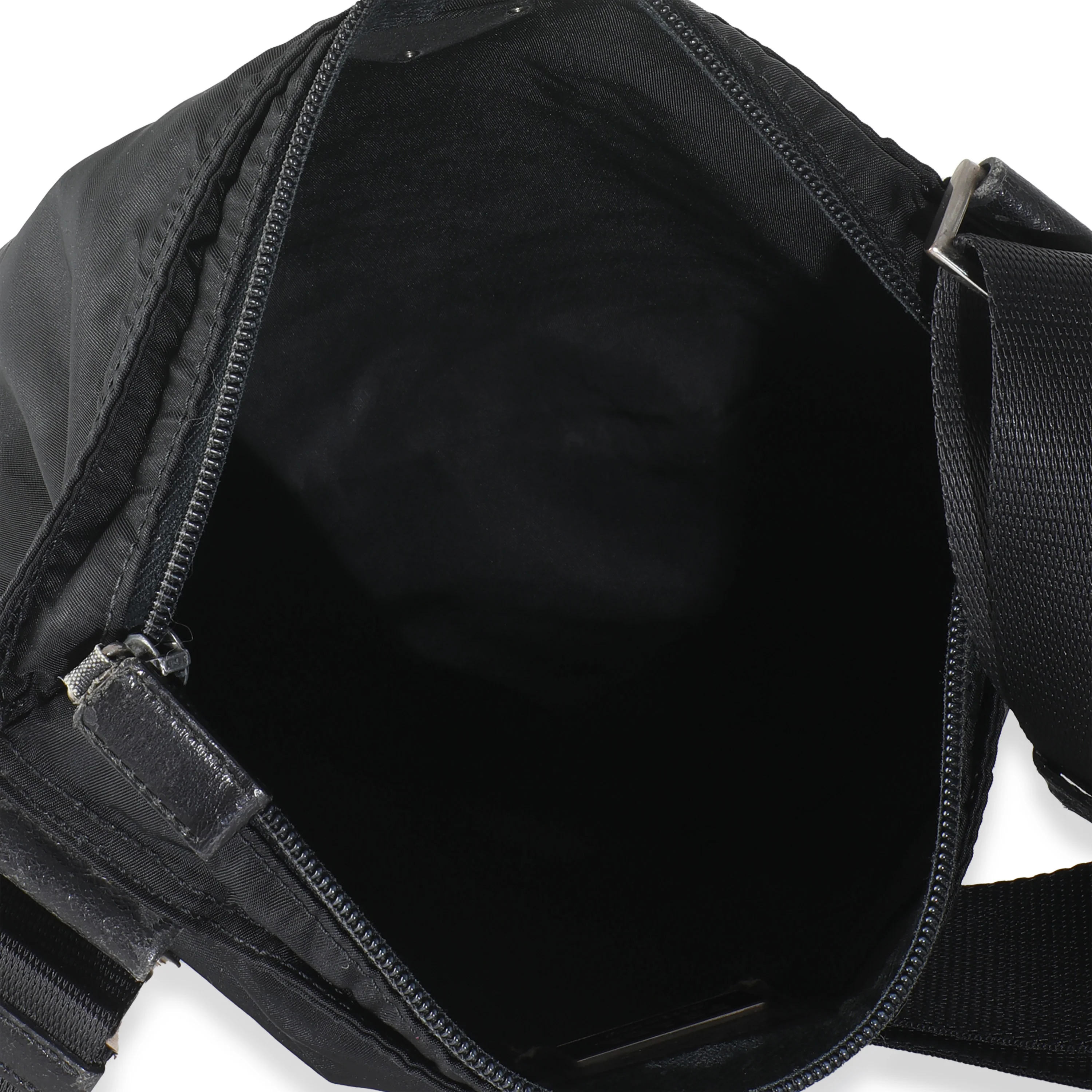 Black Nylon Logo Flat Messenger - Image 9