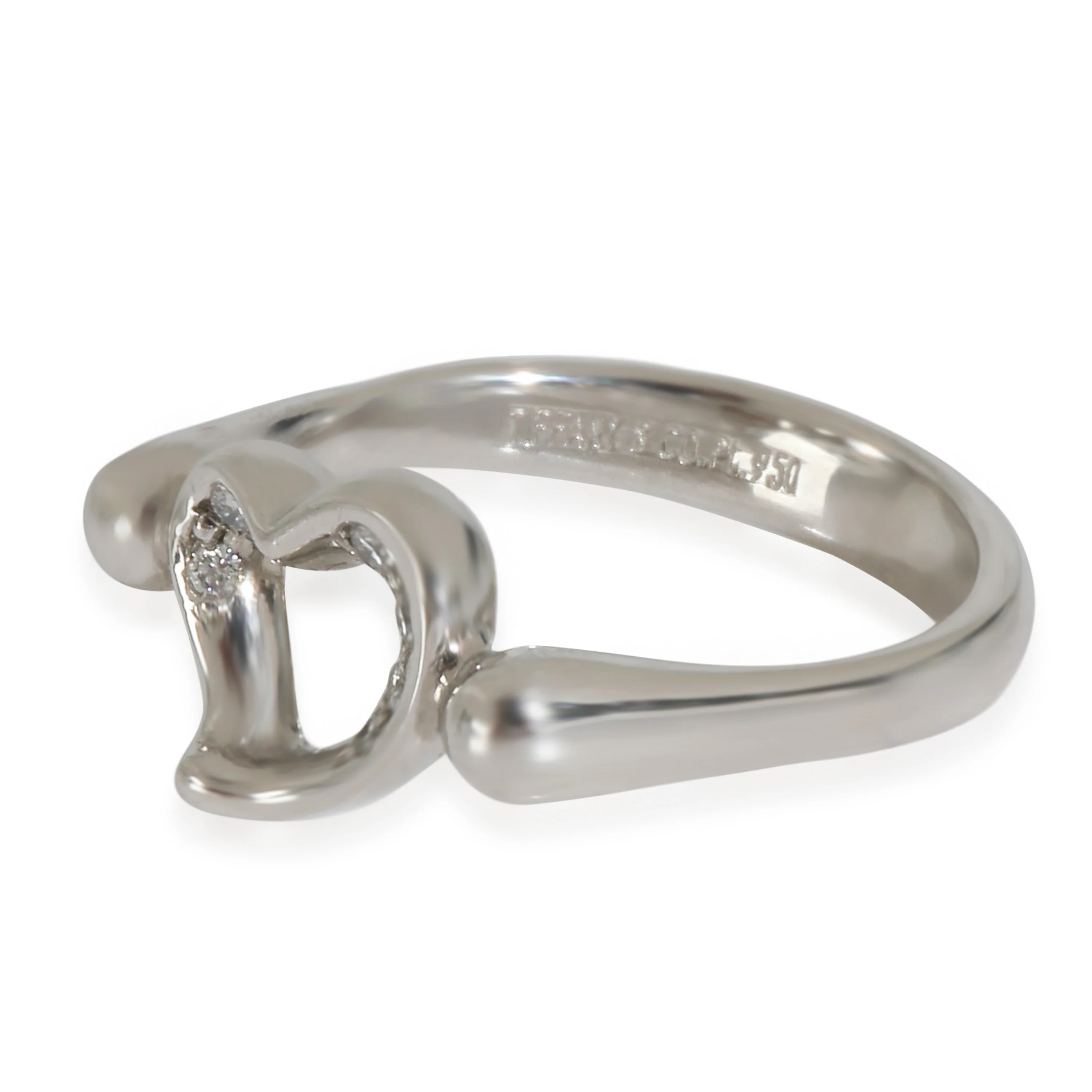 Platinum Diamond Elsa Peretti Open Heart Ring - Image 2