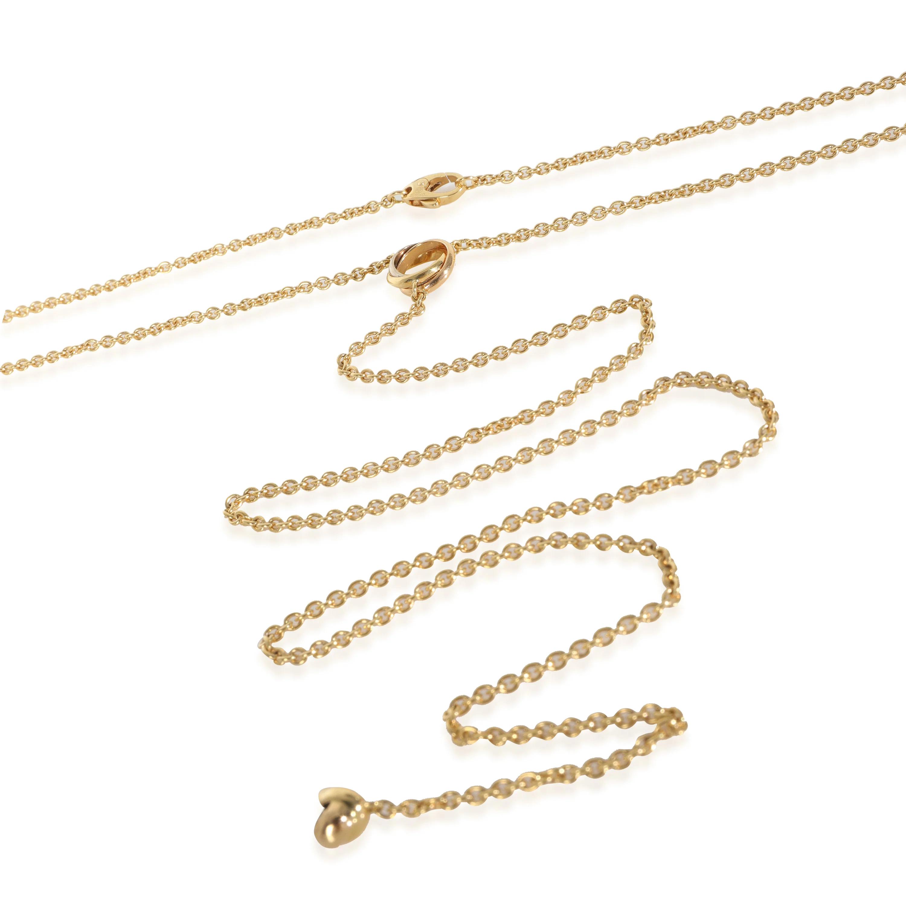 3-Tone Gold  Baby Trinity Lariat Necklace - Image 2