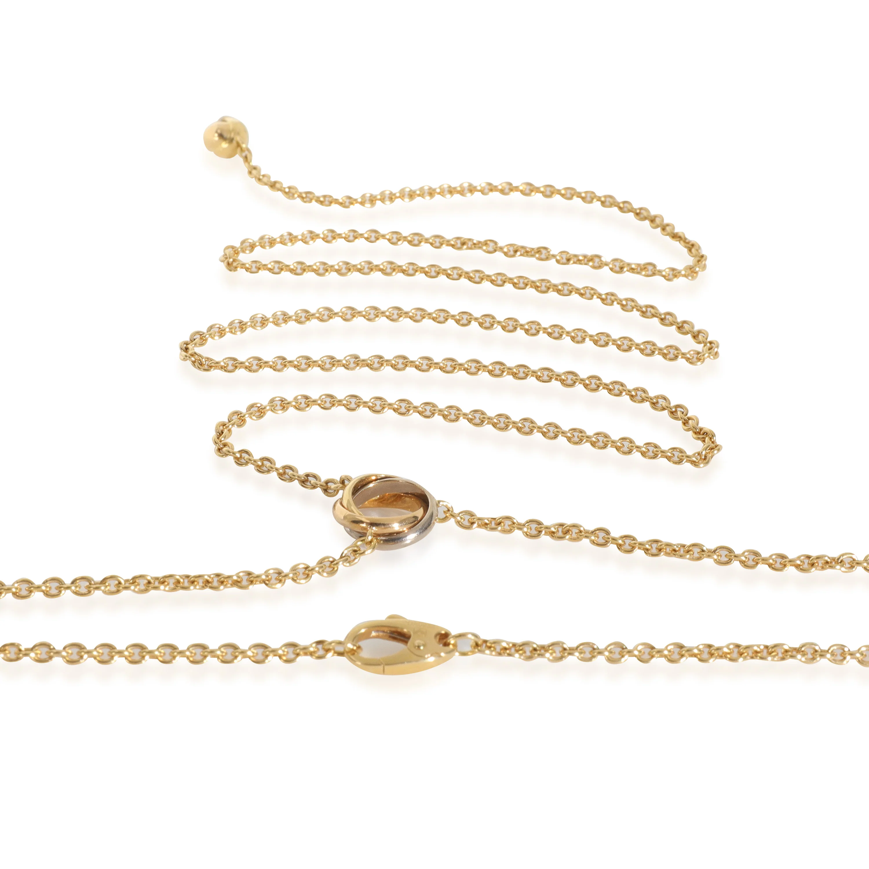 3-Tone Gold  Baby Trinity Lariat Necklace - Image 3