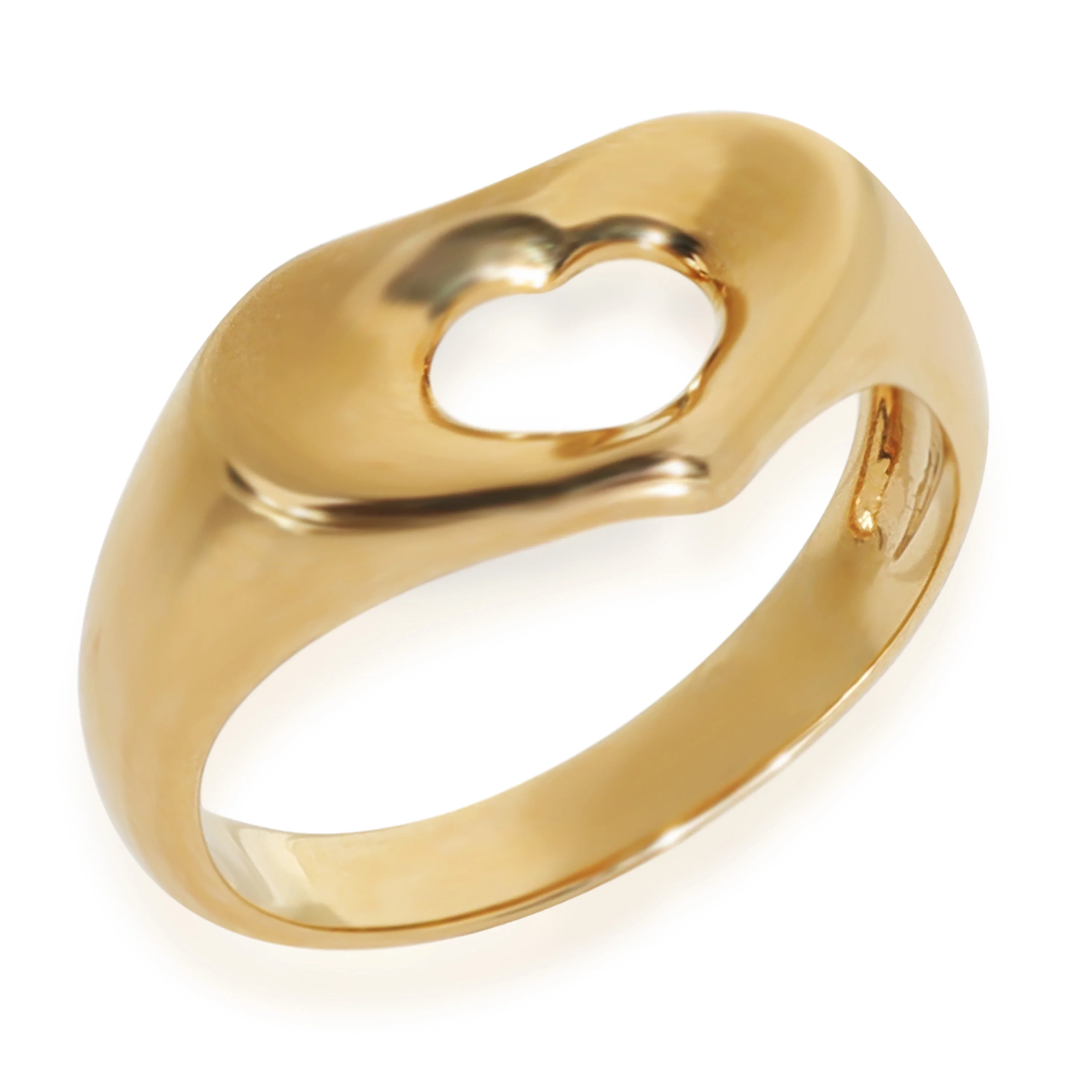 Yellow Gold Elsa Peretti Vintage Open Heart Ring - Image 2