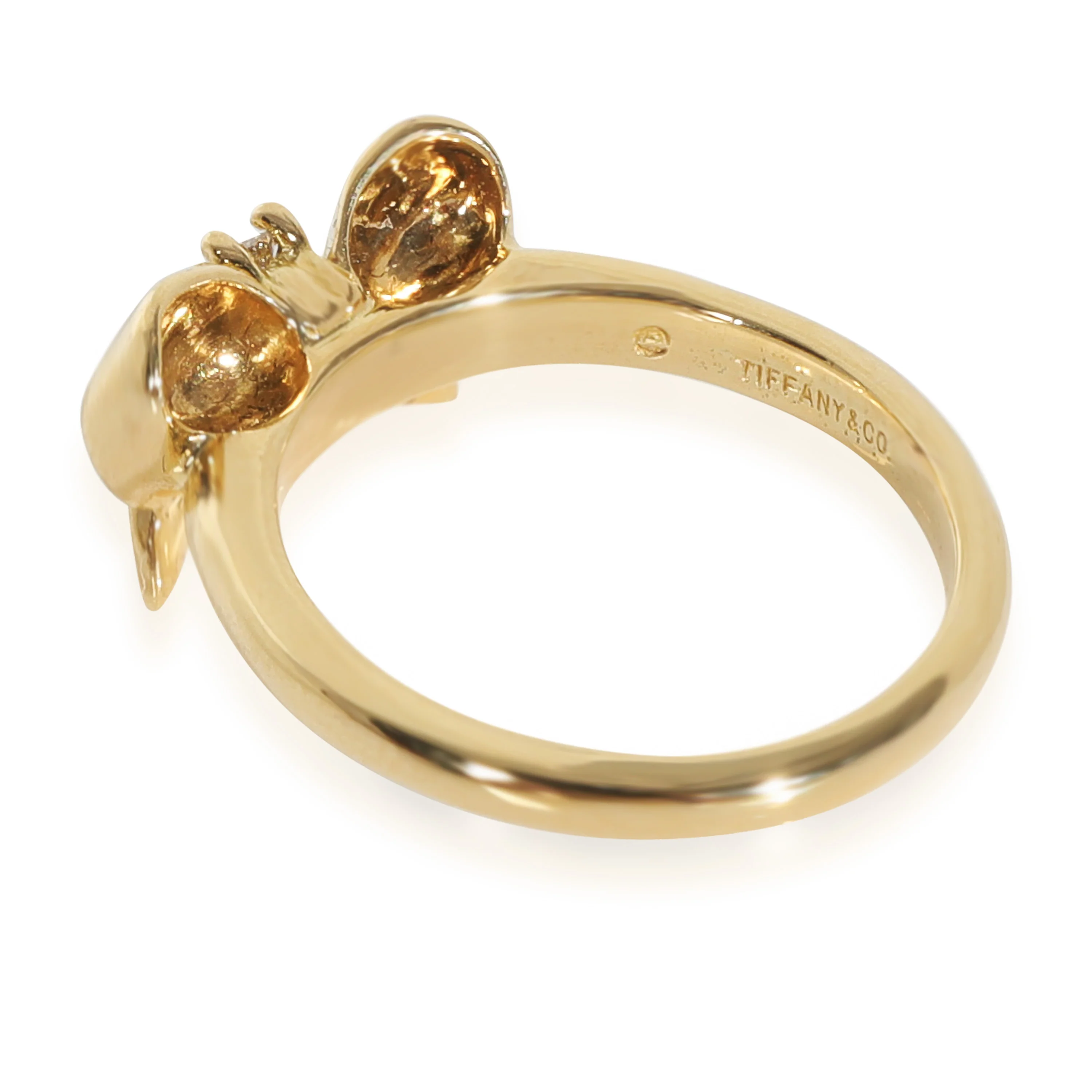 Yellow Gold Diamond Vintage Bow Ring - Image 2