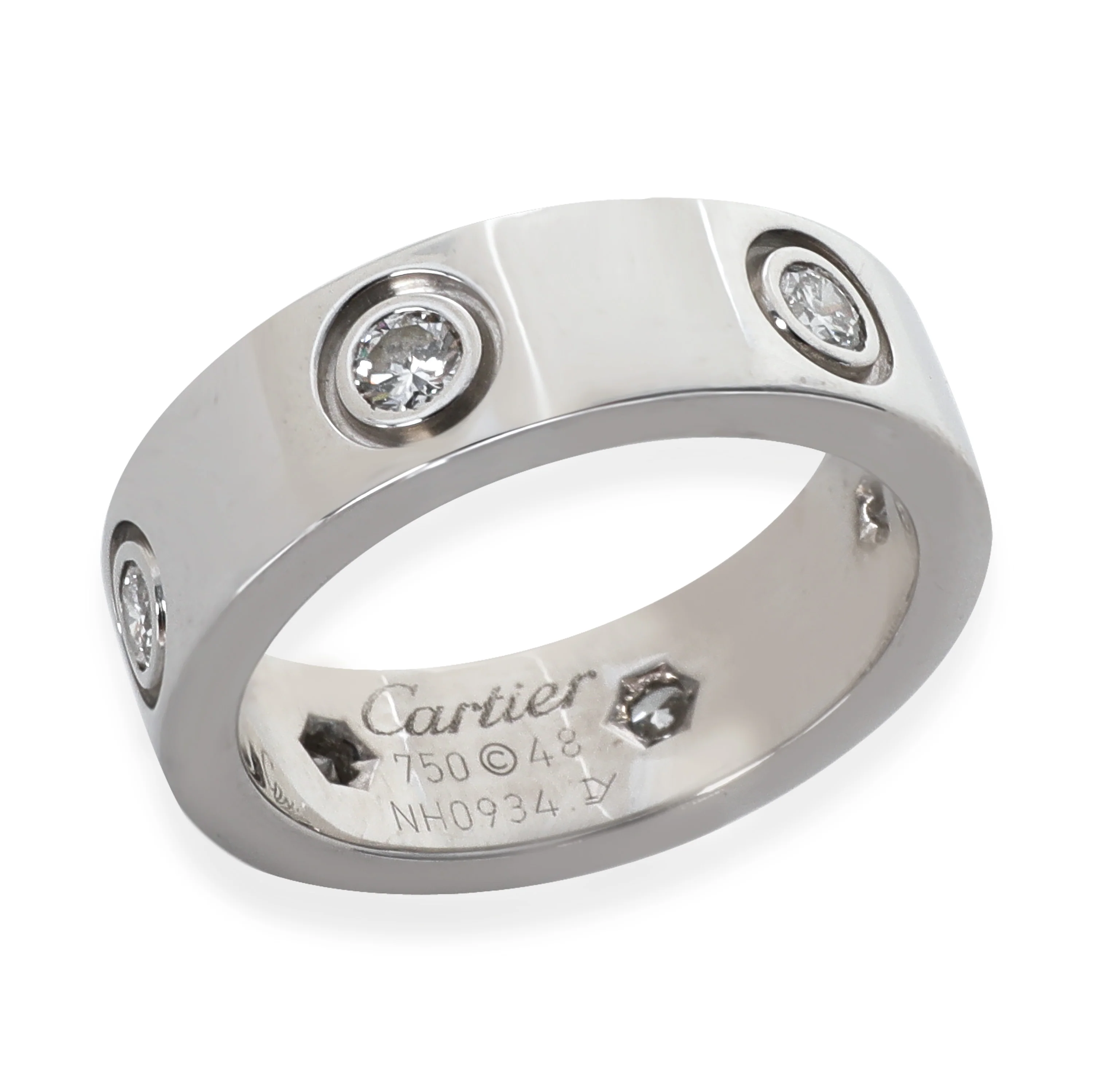 White Gold Diamond Love Ring - Image 2