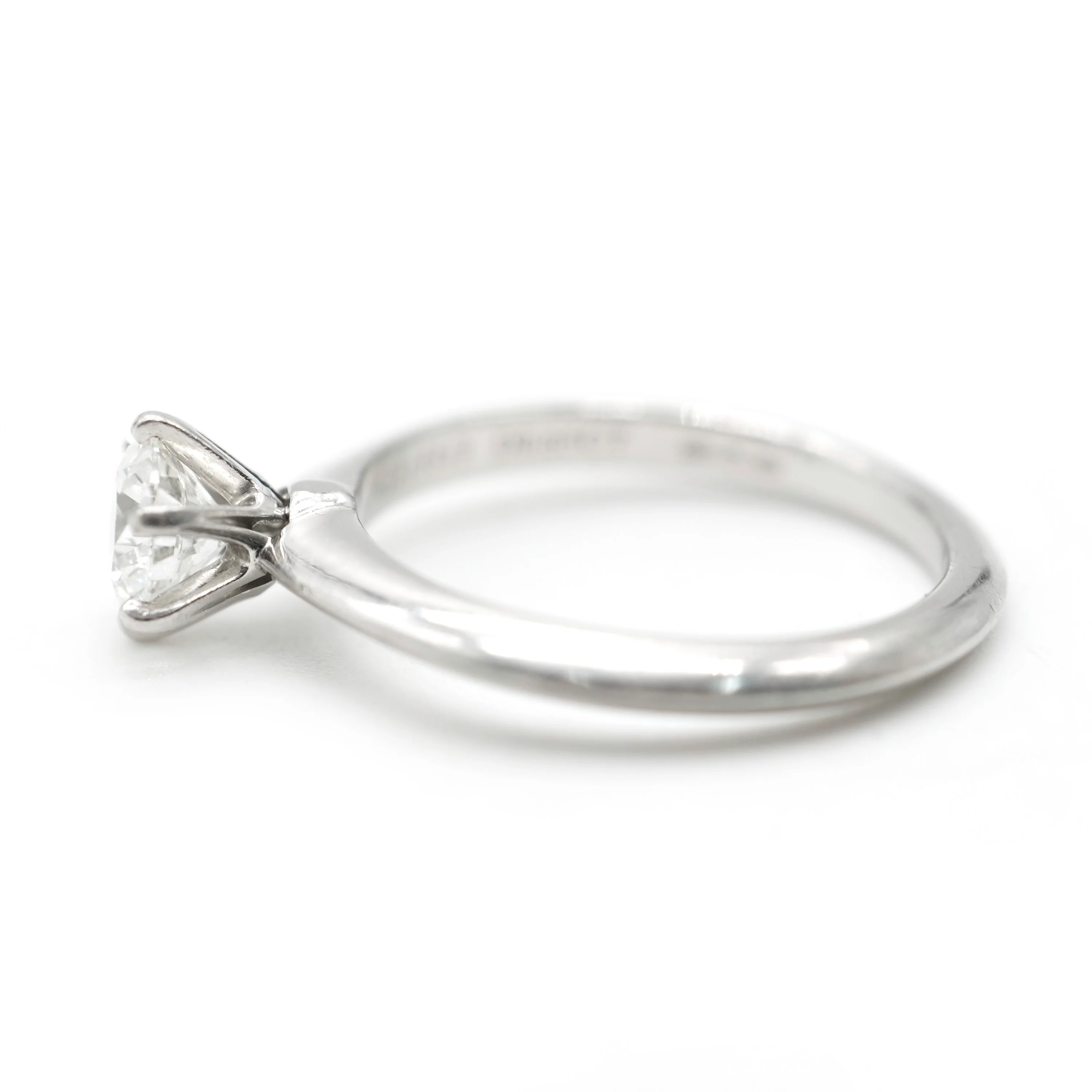 Solitaire Engagement Ring, .65 Ct. GVS1 in Platinum - Image 5