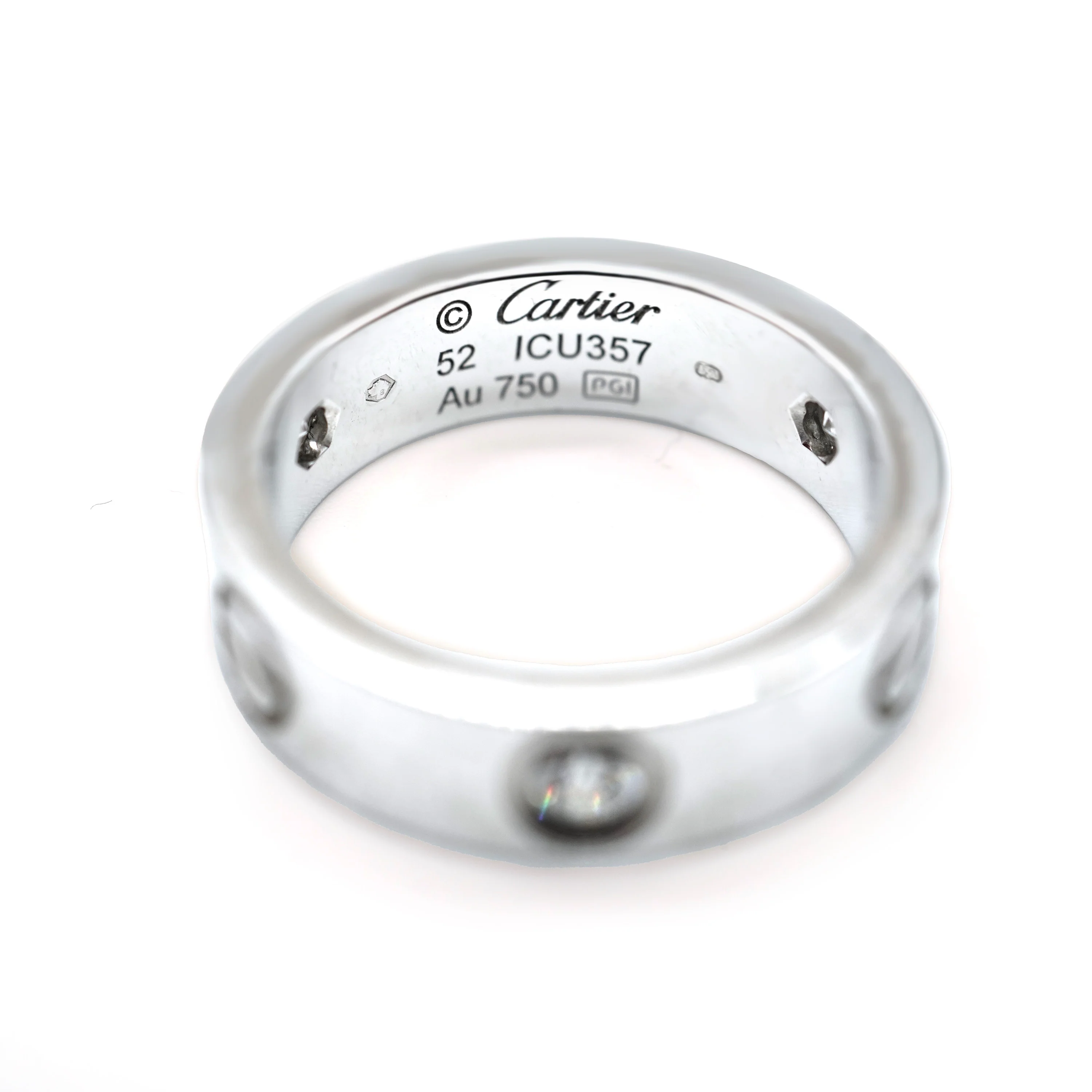 Love Ring, 3 Diamonds (White Gold) - Image 2