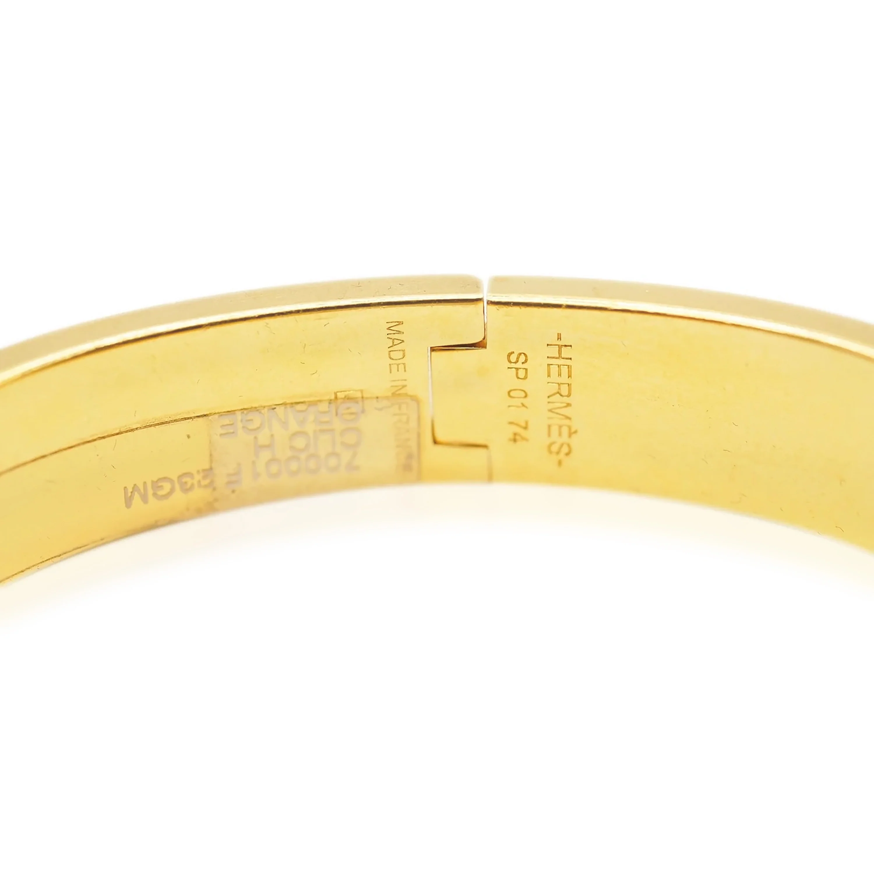 Hermès Clic H Orange Fruité Gold Plated Bracelet - Image 2