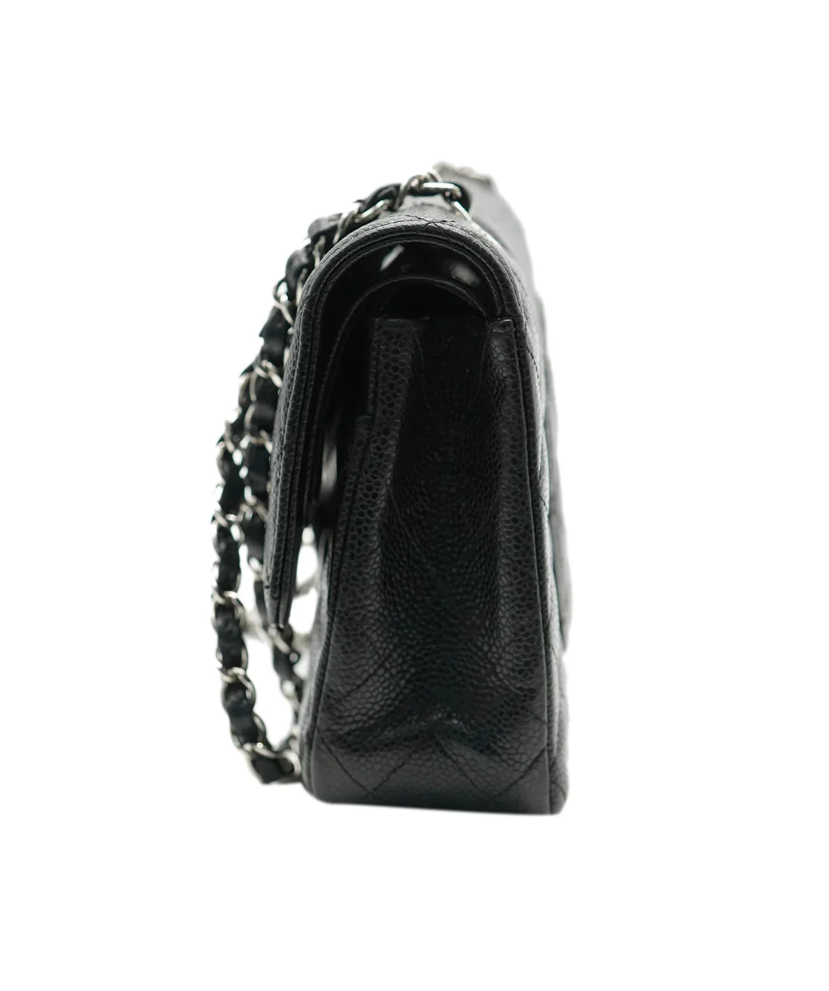 Chanel Black Quilted Caviar Medium Classic Double Flap - Image 2