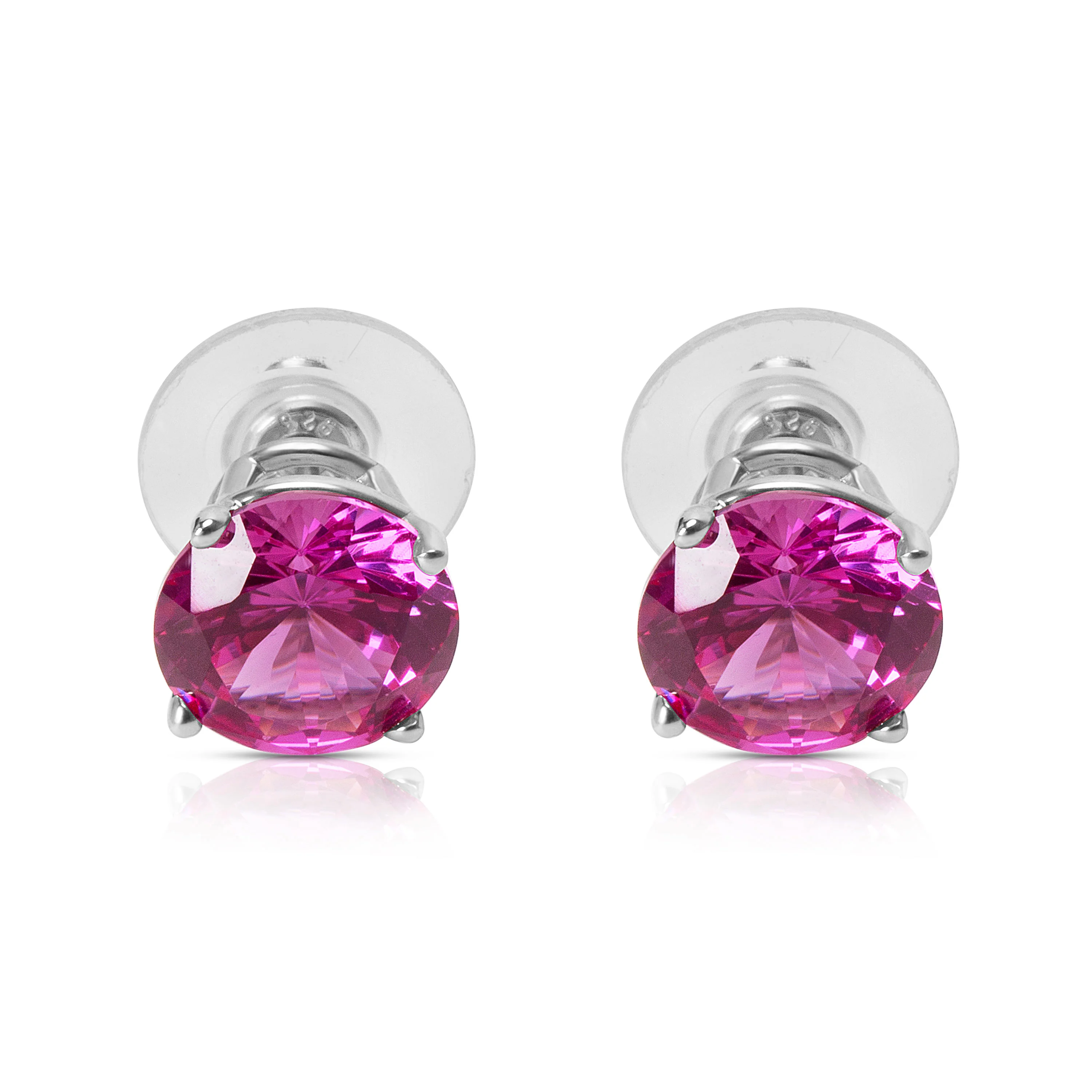 BRAND NEW Created Sapphire Fashion Earrings in Sterling Silver 10mm - Image 3