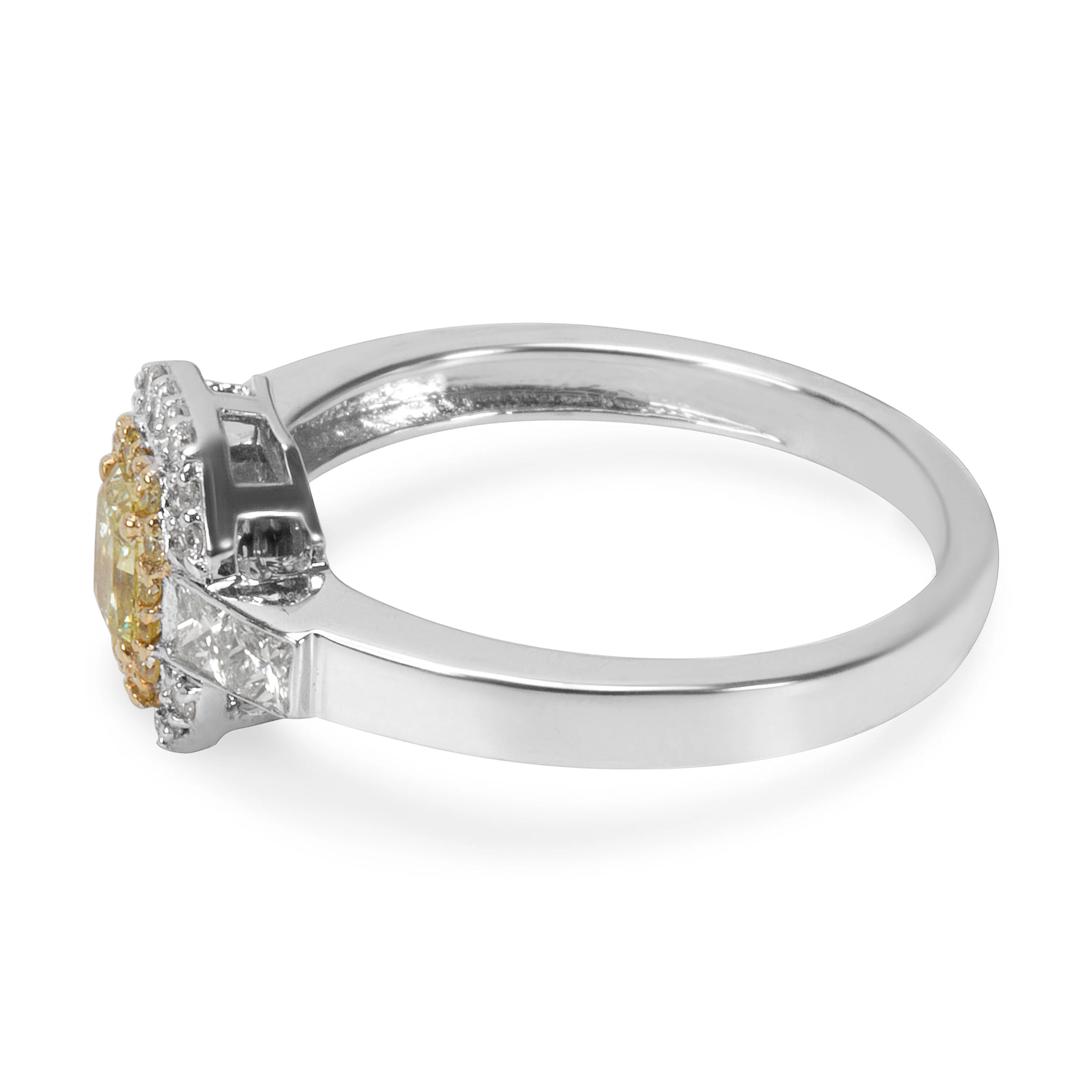 Yellow Diamond Halo Ring in 18KT Yellow Gold 0.68ctw - Image 2