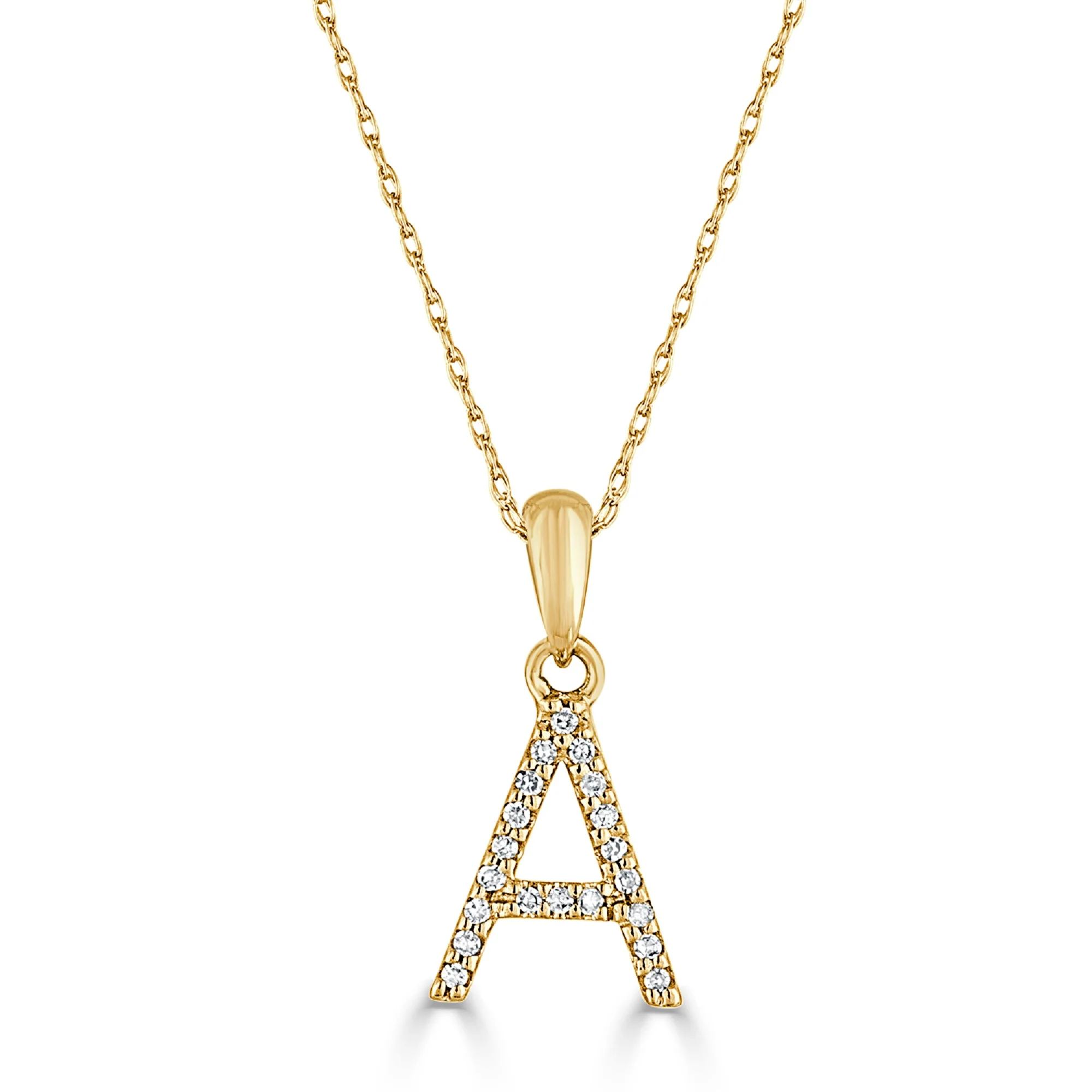 14k Gold & Diamond Initial Necklace- A - Image 3