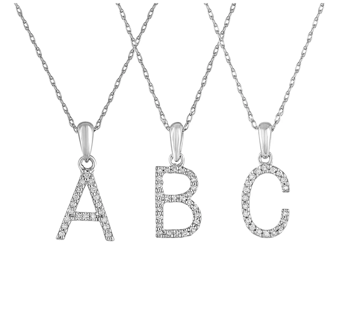 Diamond Initial Necklace N in 14K White Gold - Image 3