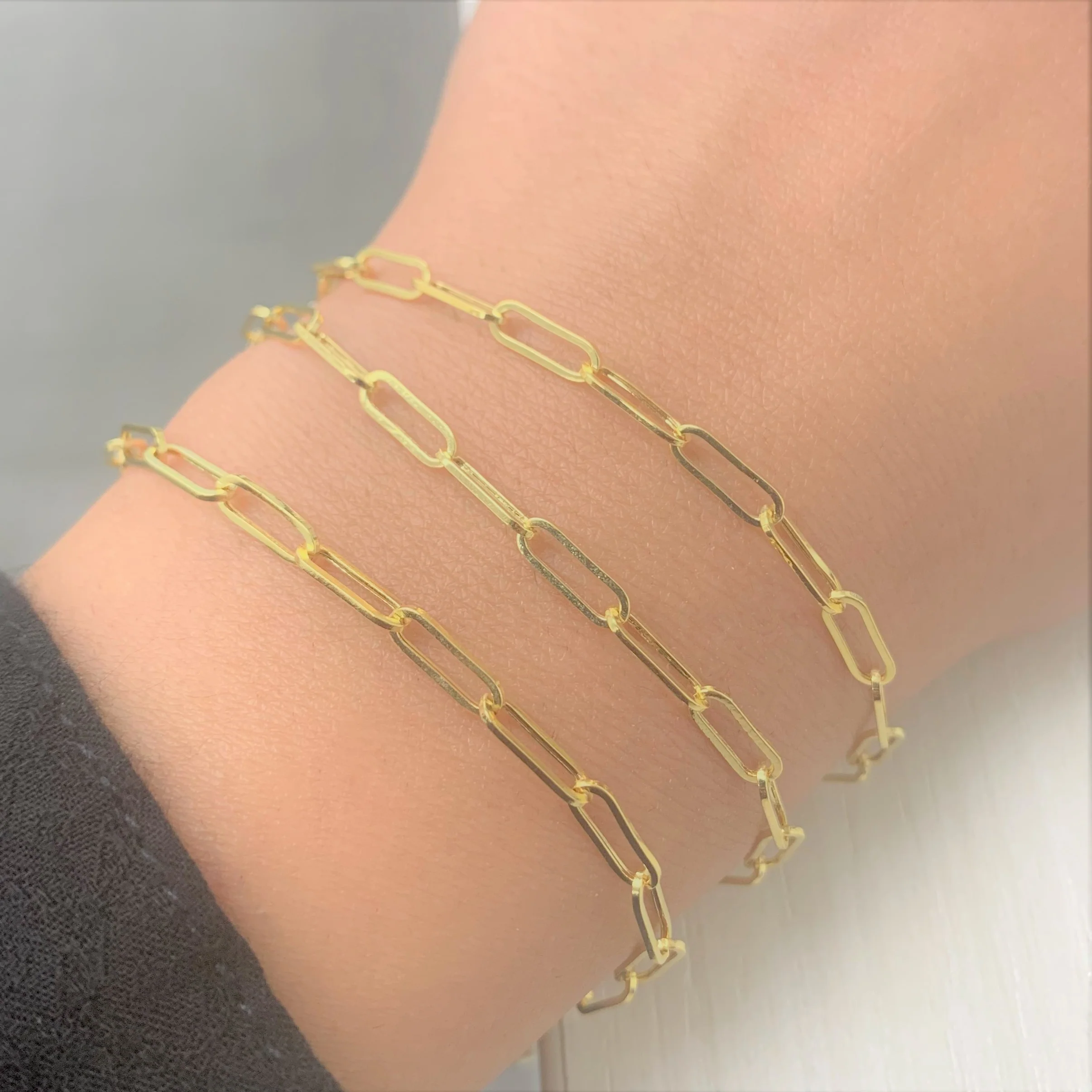 Paperclip Link Bracelet in 14K Yellow Gold - Image 3