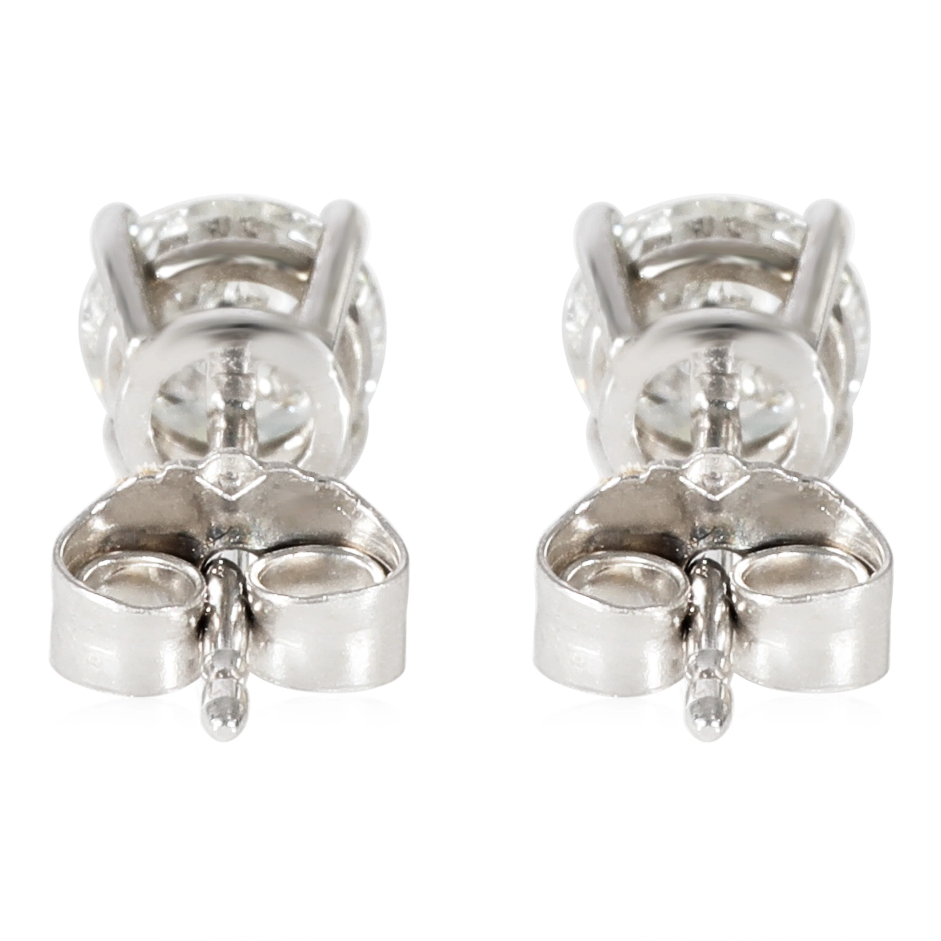 Diamond Stud Earrings 4-Prong in 14K White Gold (1.02 CTW) - Image 3