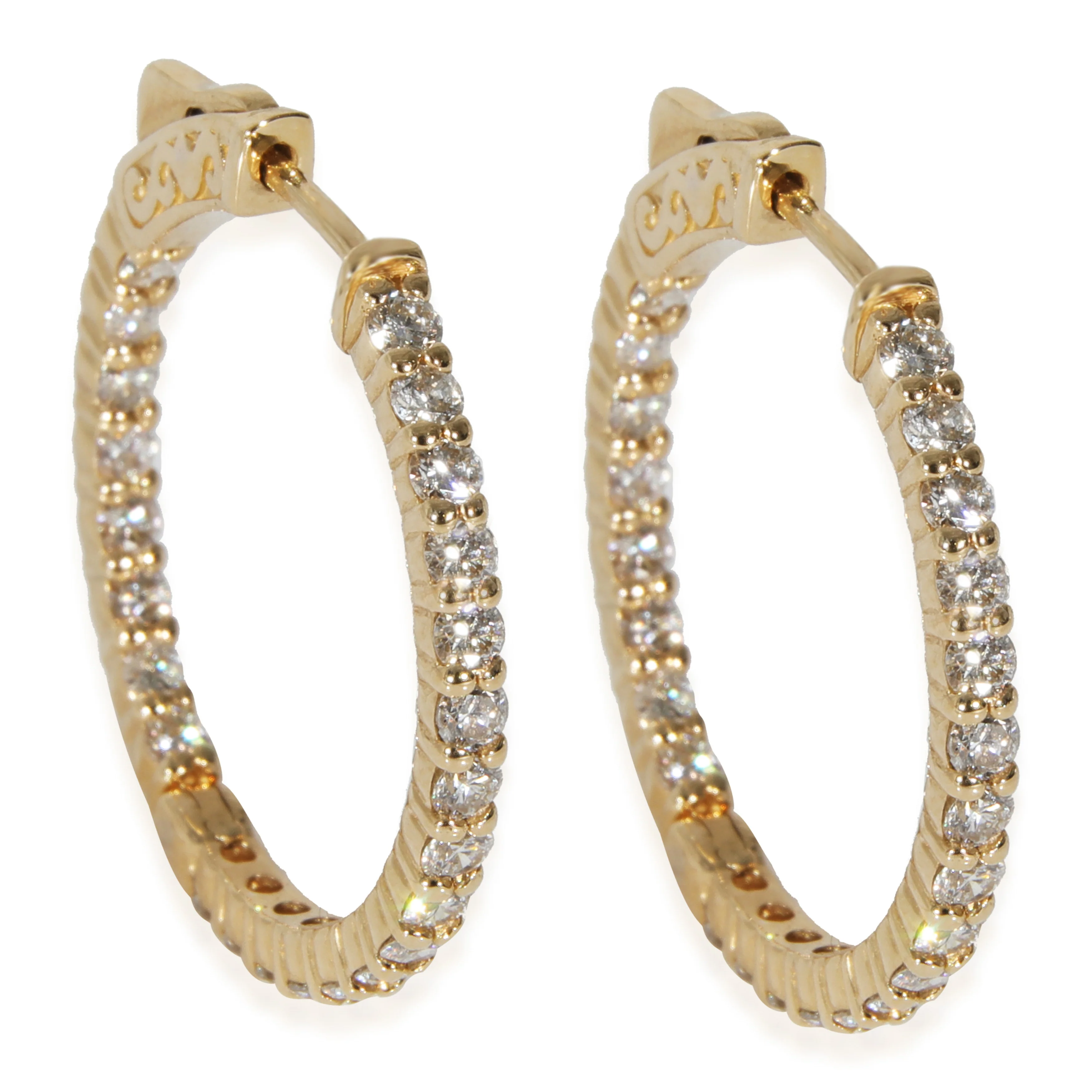Diamond In and Out Hoop Earrings in 14K Yellow Gold (1.50 CTW)