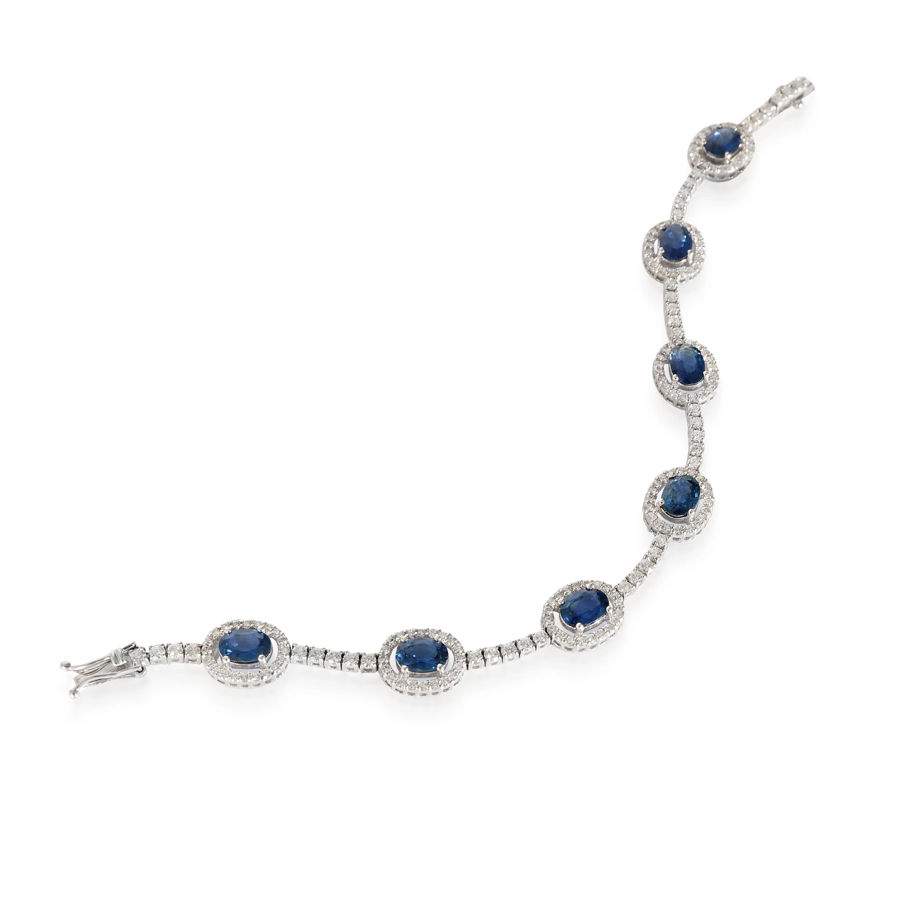 Sapphire & Diamond 7 Station Bracelet (7.20 CTW Sapphires) - Image 3