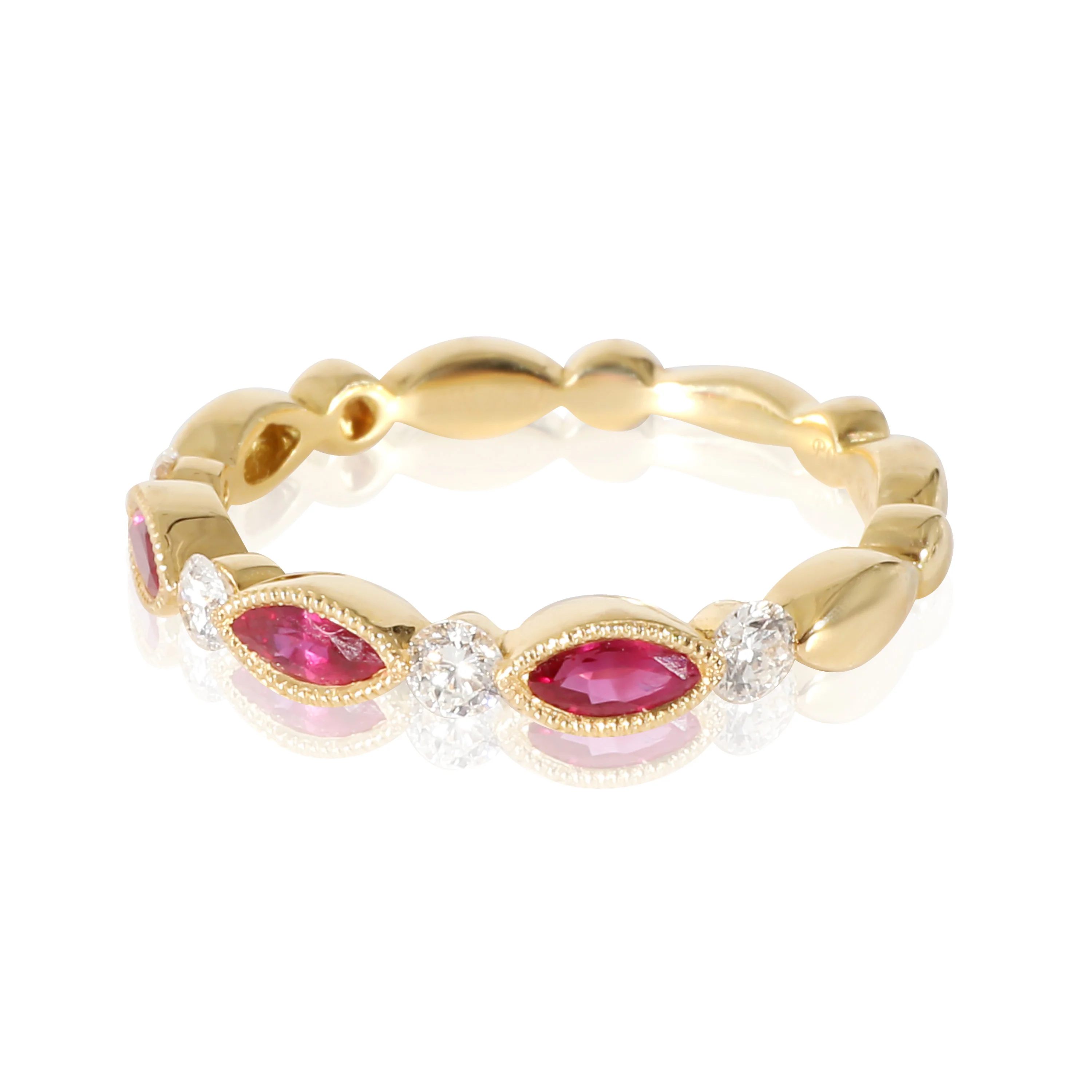 18K Yellow Gold Diamond & Ruby Ring, .19 Ctw. - Image 2