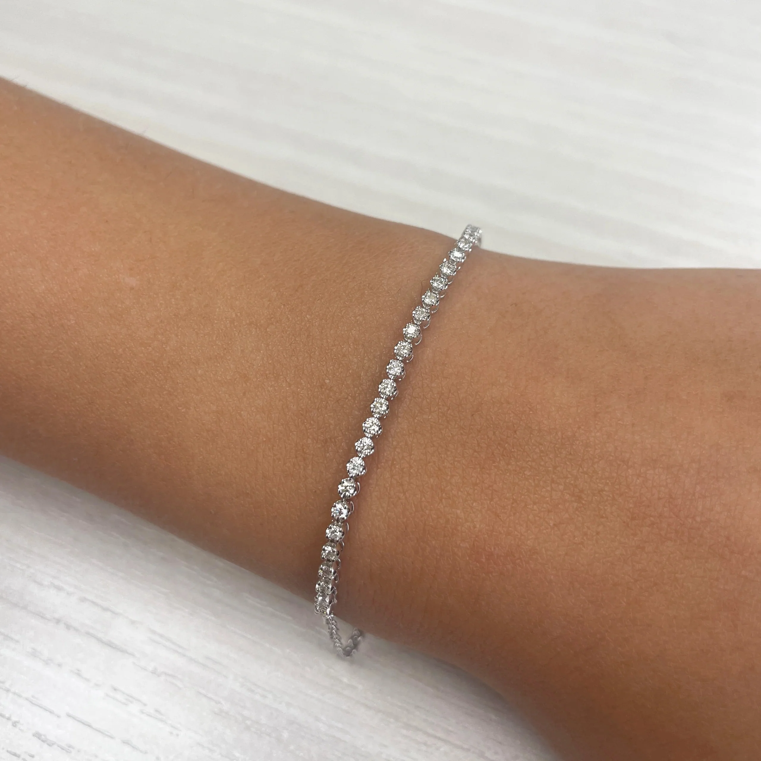 White Gold Diamond Bracelet - Image 2