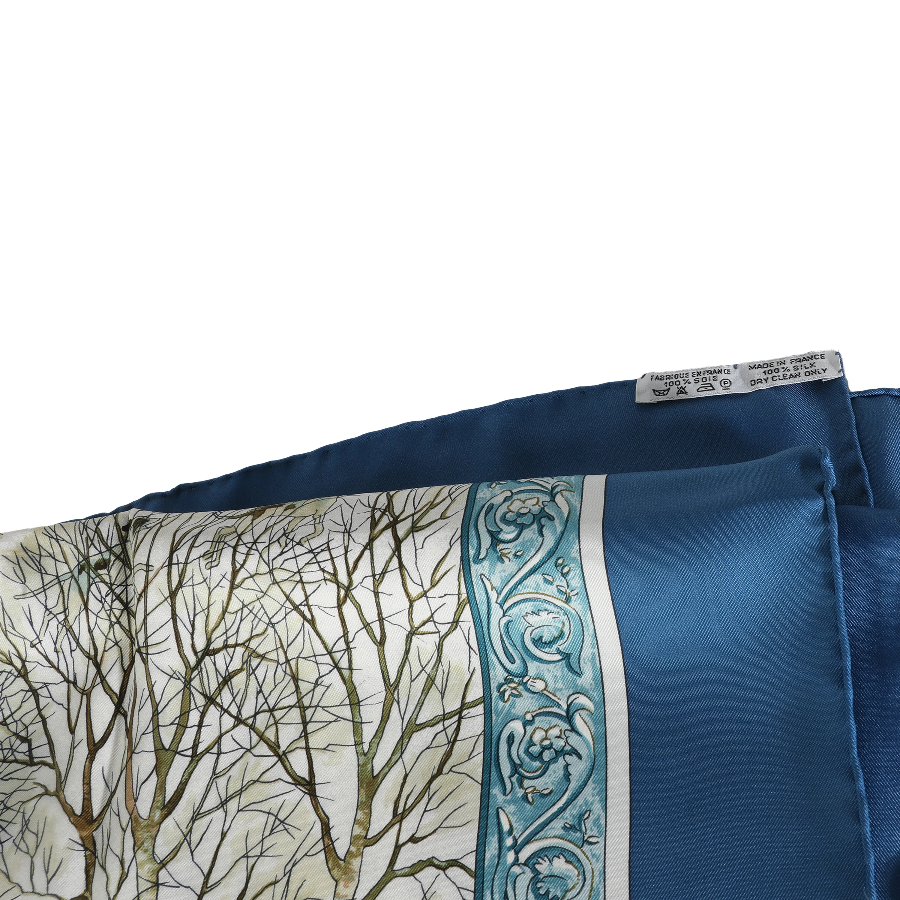Navy Multicolor Silk LHiver Scarf 90 - Image 5