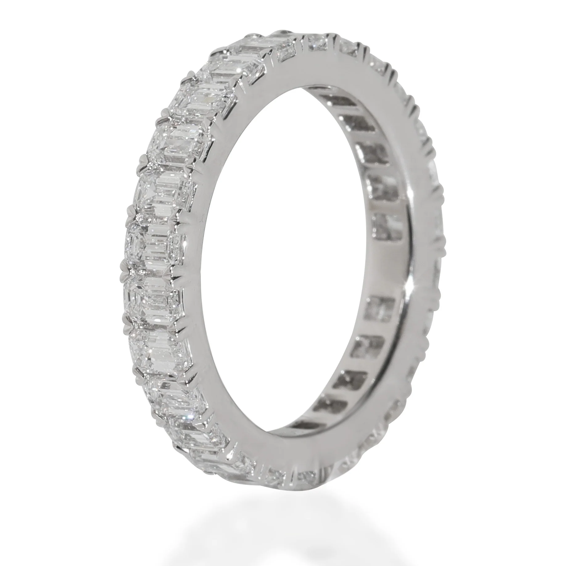 Lab-Grown Diamond Wedding Band in 14K White Gold 2 CTW - Image 3
