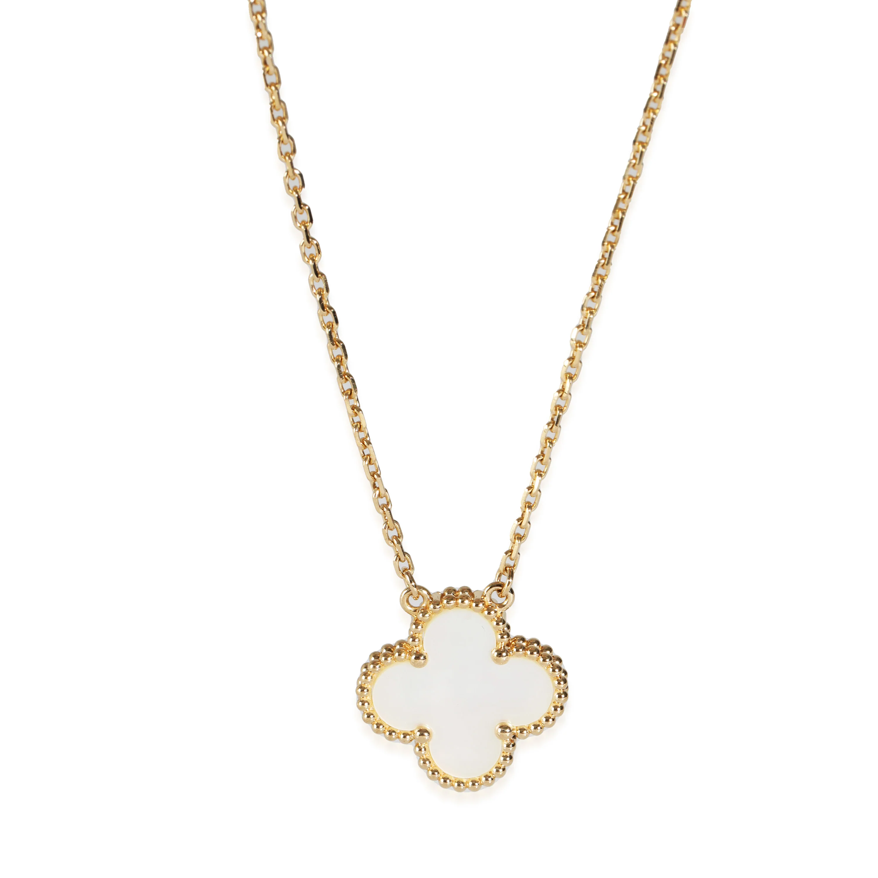 Yellow Gold Mother Of Pearl Vintage Alhambra Pendant