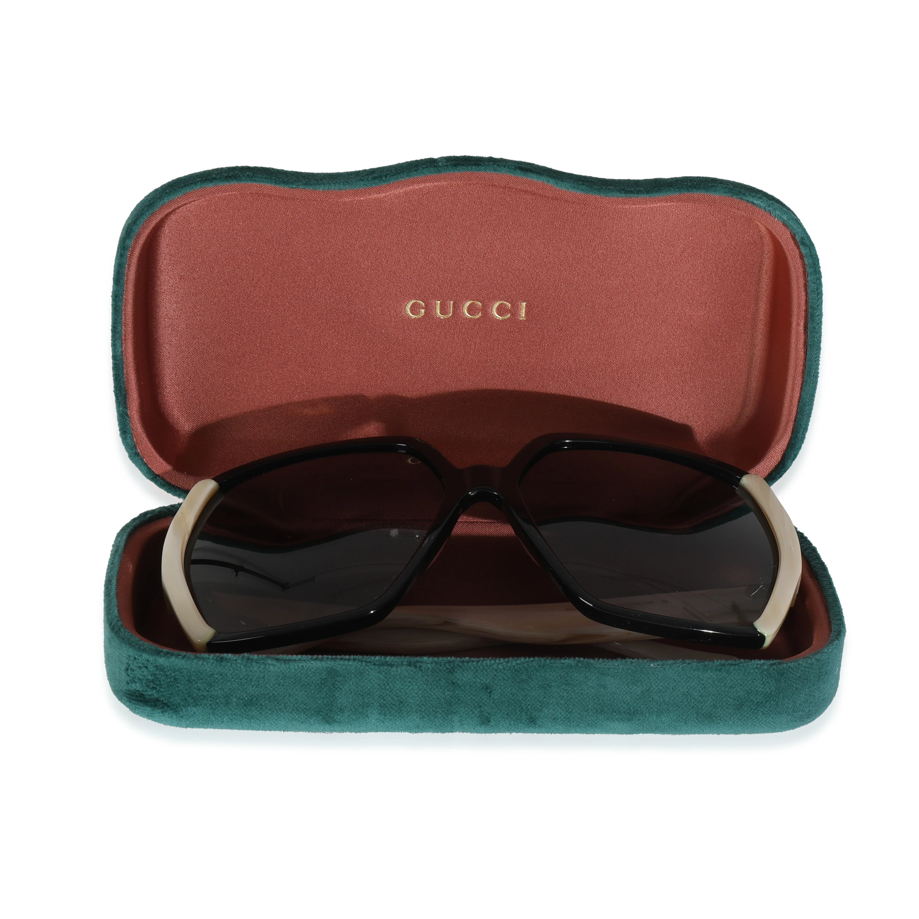 Black White Acetate Oversized Square Frame Sunglasses - Image 3