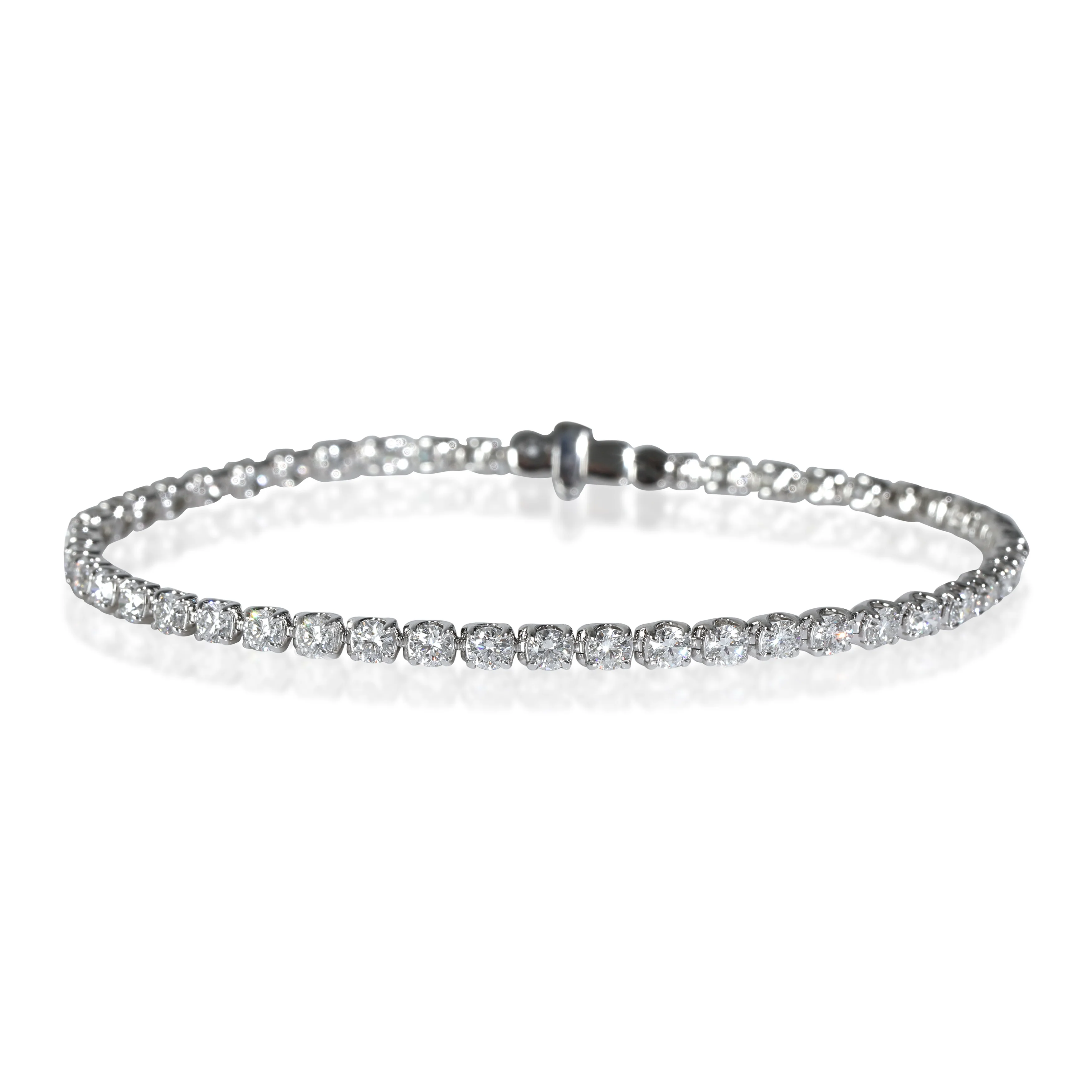 Lab-Grown Shared Prong Diamond Tennis Bracelet in 14K White Gold 4 CTW