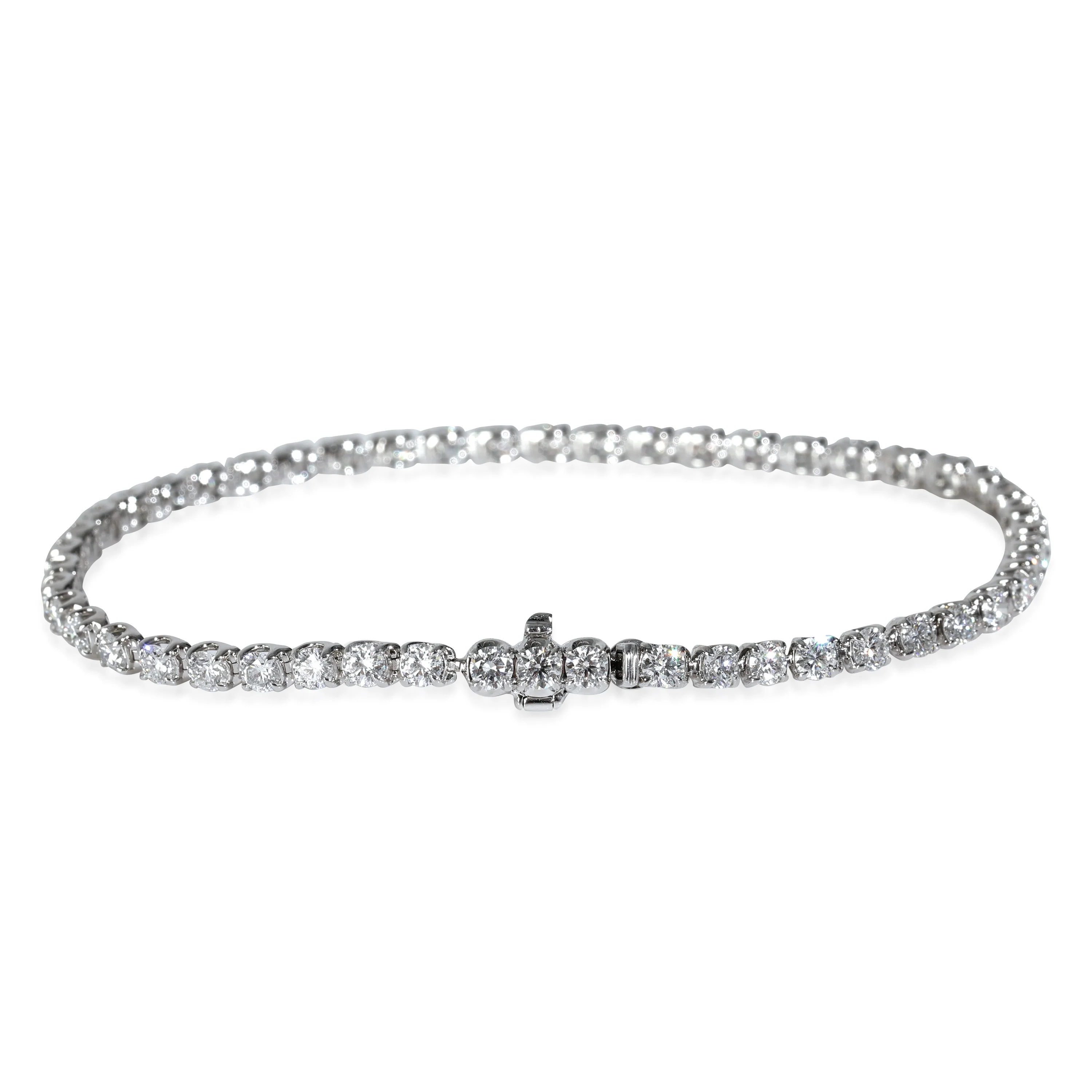 Lab-Grown Shared Prong Diamond Tennis Bracelet in 14K White Gold 4 CTW - Image 4