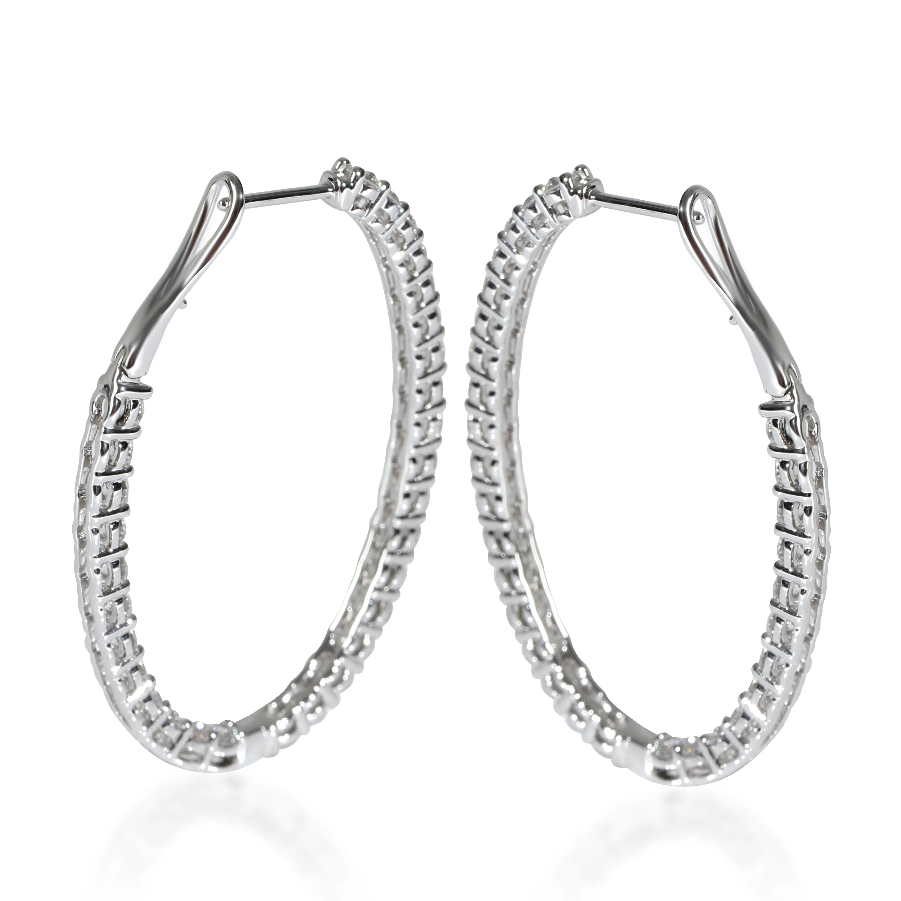 Lab-Grown Oval Diamond Earrings in 14K White Gold 3.93 CTW - Image 3