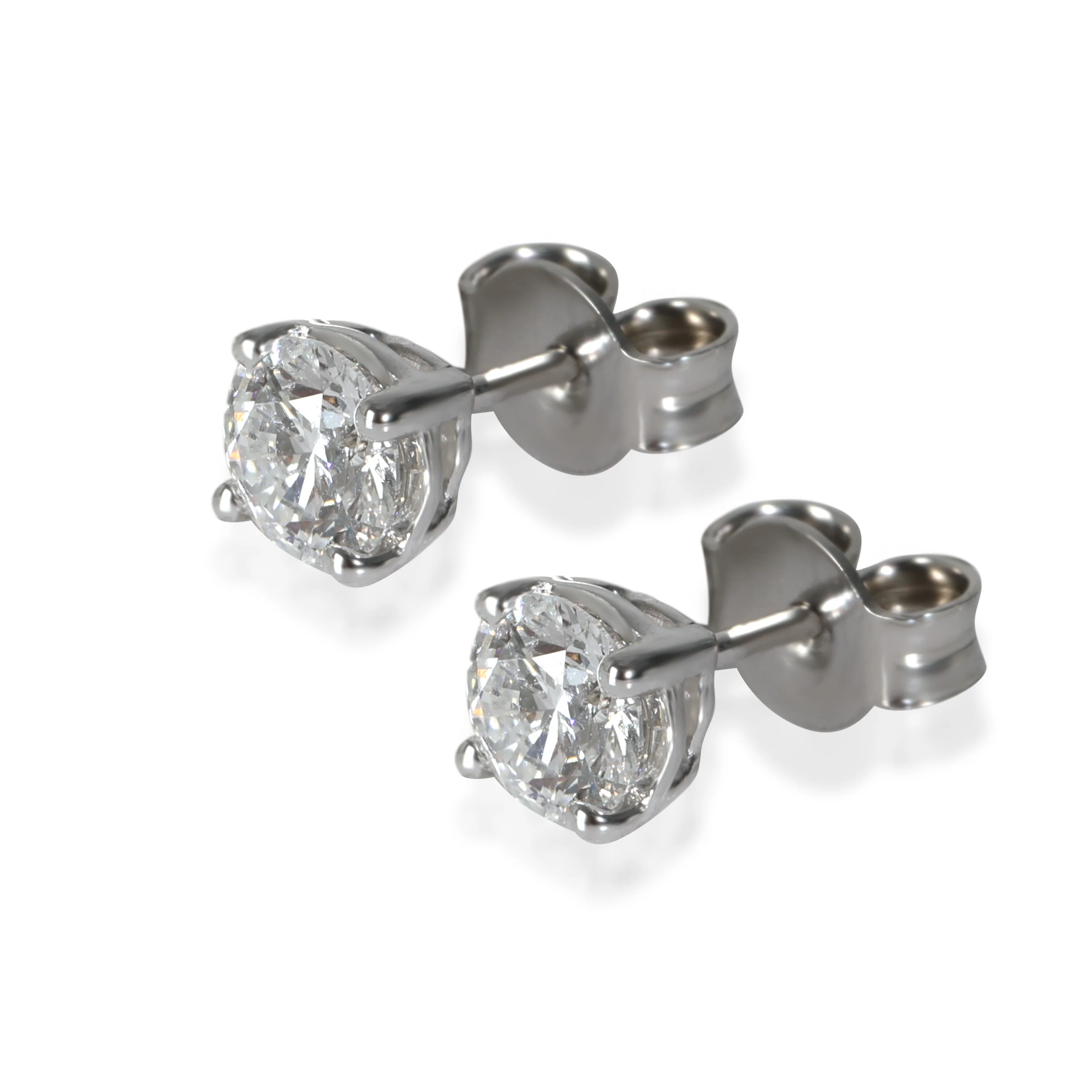 Lab-Grown Diamond Stud Earrings in 18K White Gold 0.75 CTW - Image 2