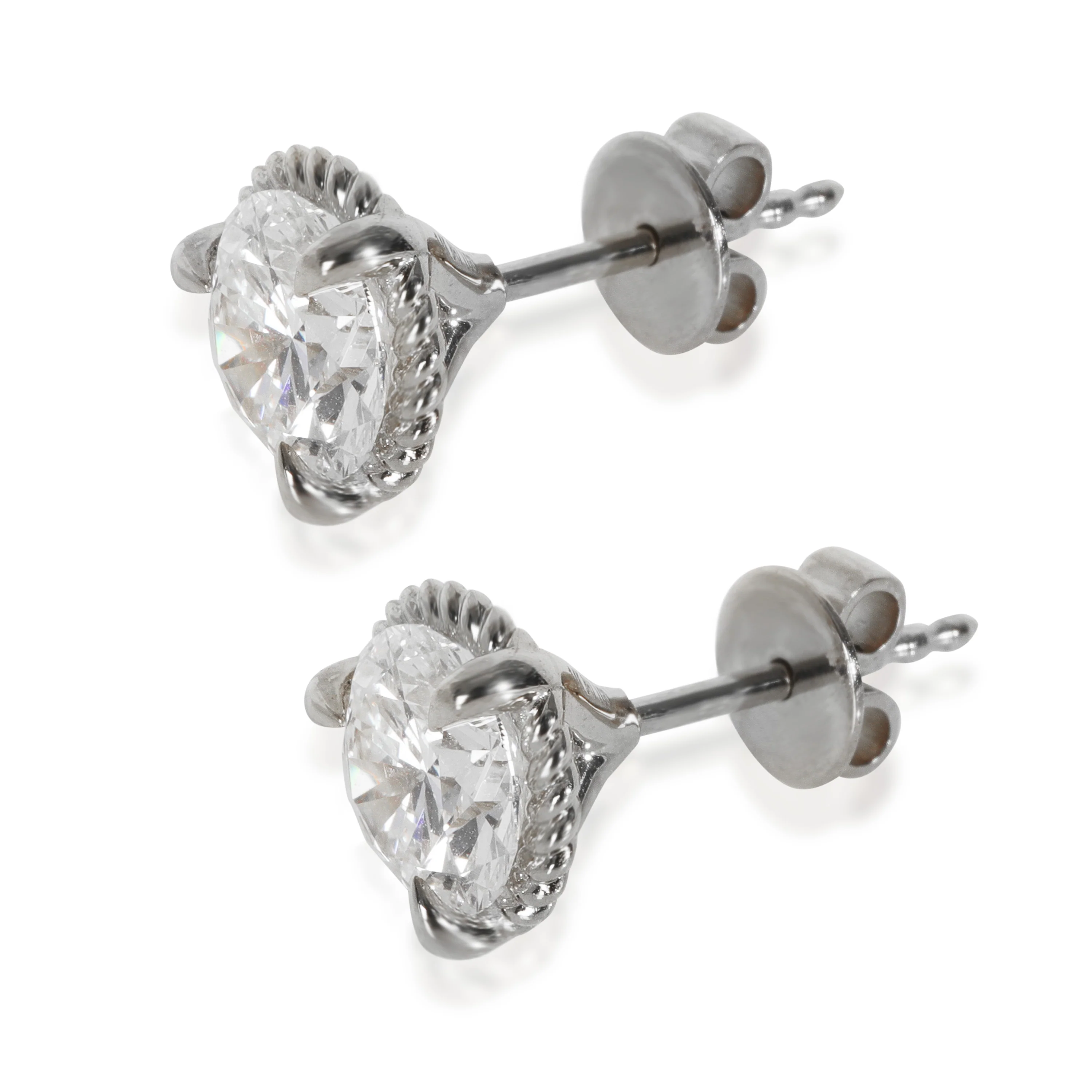 Lab-Grown Diamond Earrings In 14K White Gold, 3.03 Ctw. - Image 2